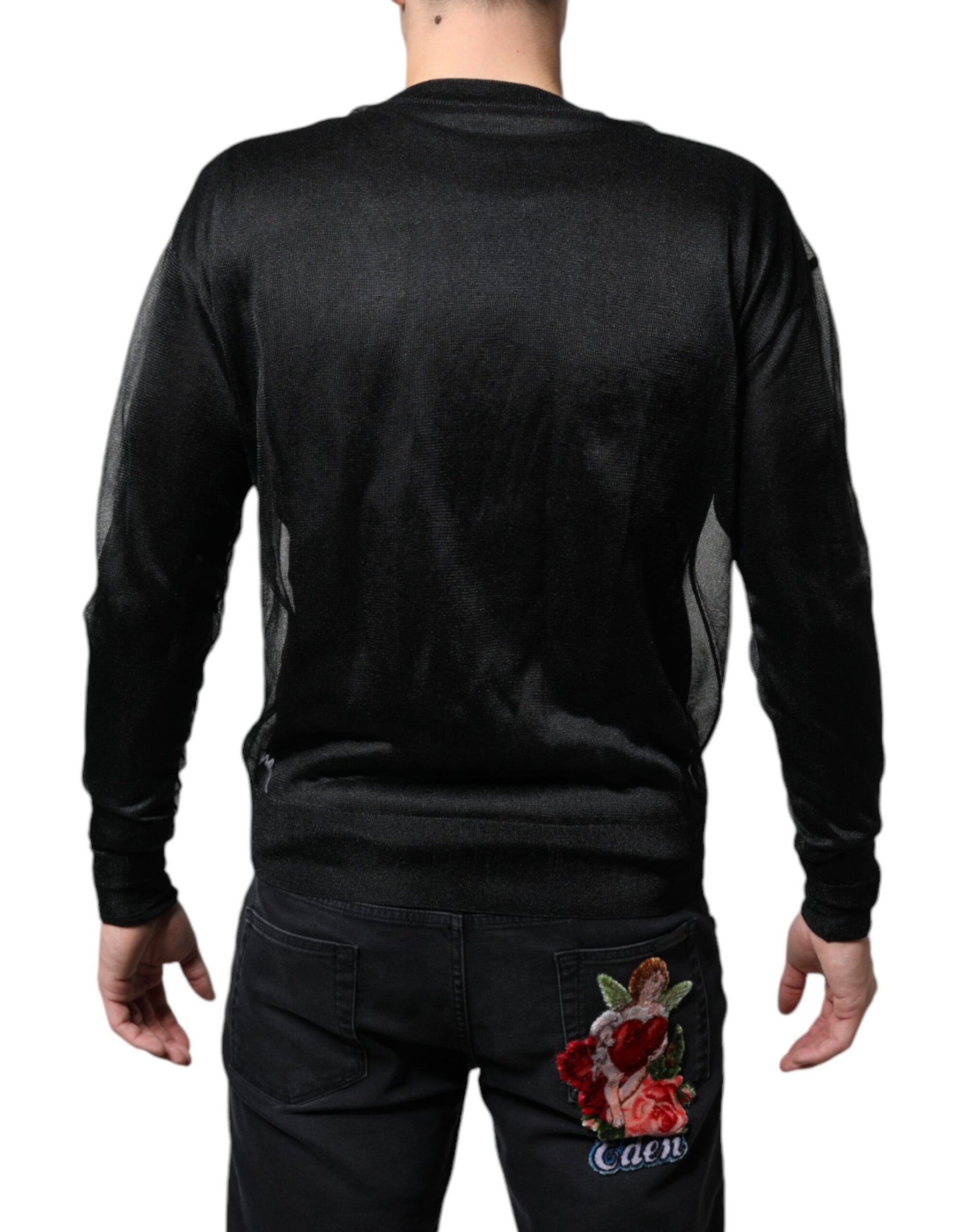 Dolce & Gabbana Black Polyester Pullover Sweatshirt Sweater | Regal Royce