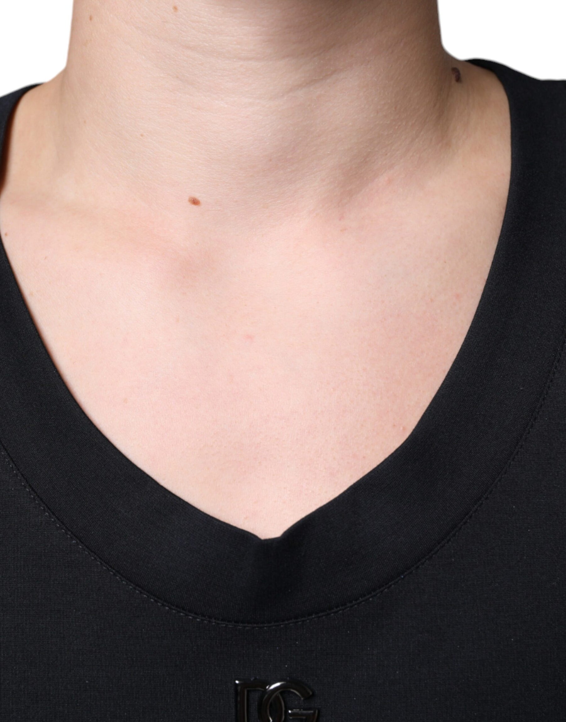 Dolce & Gabbana Black Cotton Born To Be Free Sleeveless T-shirt | Regal Royce