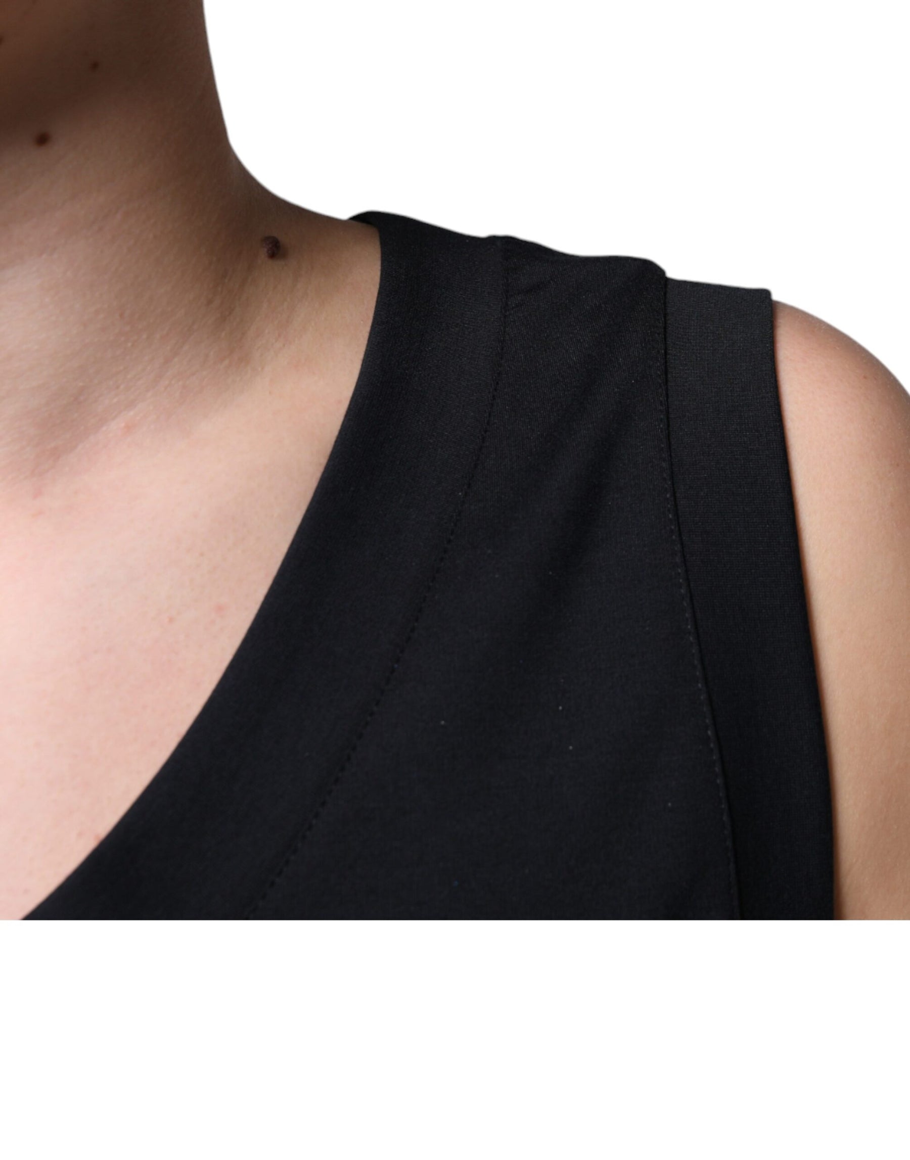 Dolce & Gabbana Black Cotton Born To Be Free Sleeveless T-shirt | Regal Royce