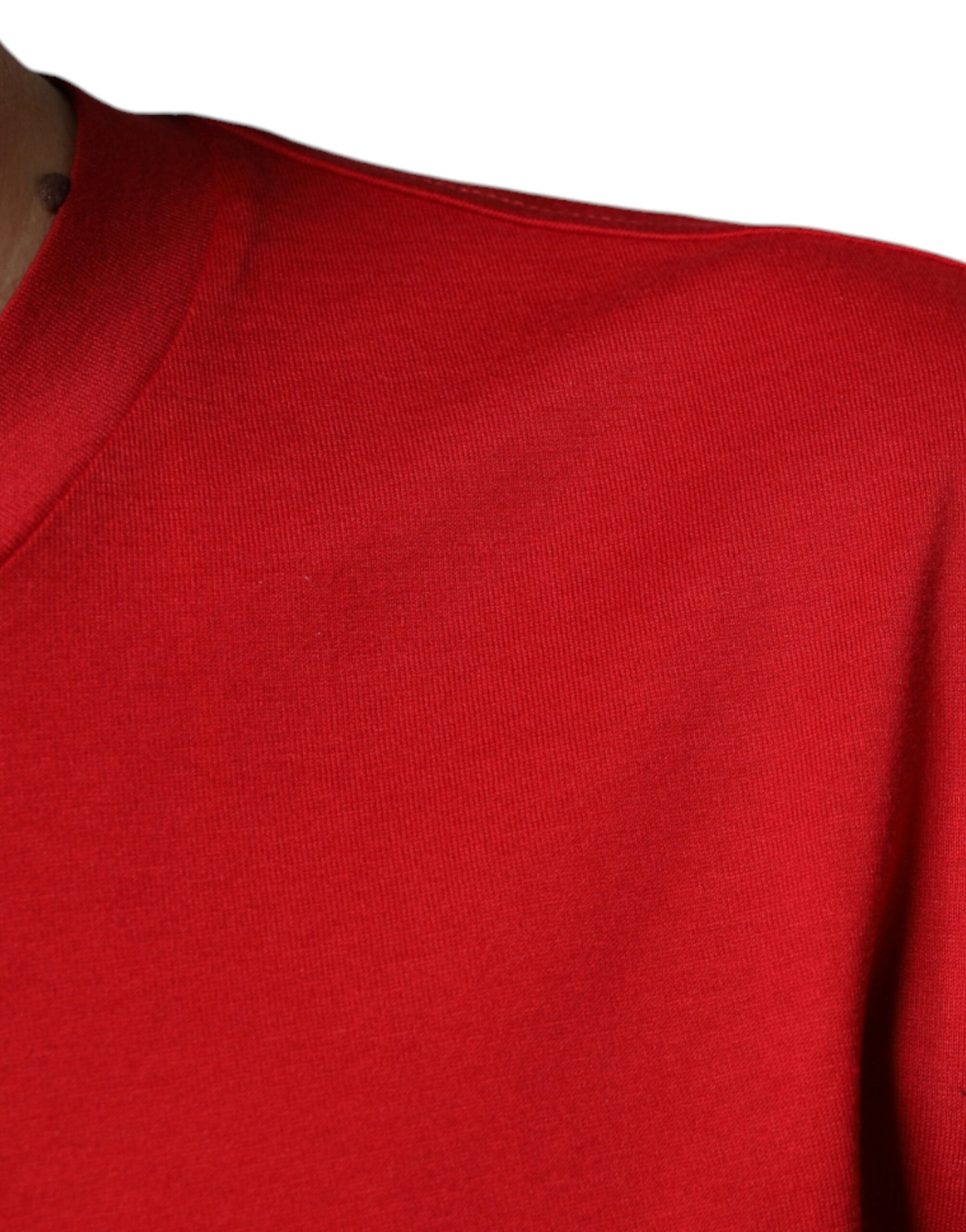 Dolce & Gabbana Red Cotton DG Logo Print Crew Neck T-shirt | Regal Royce