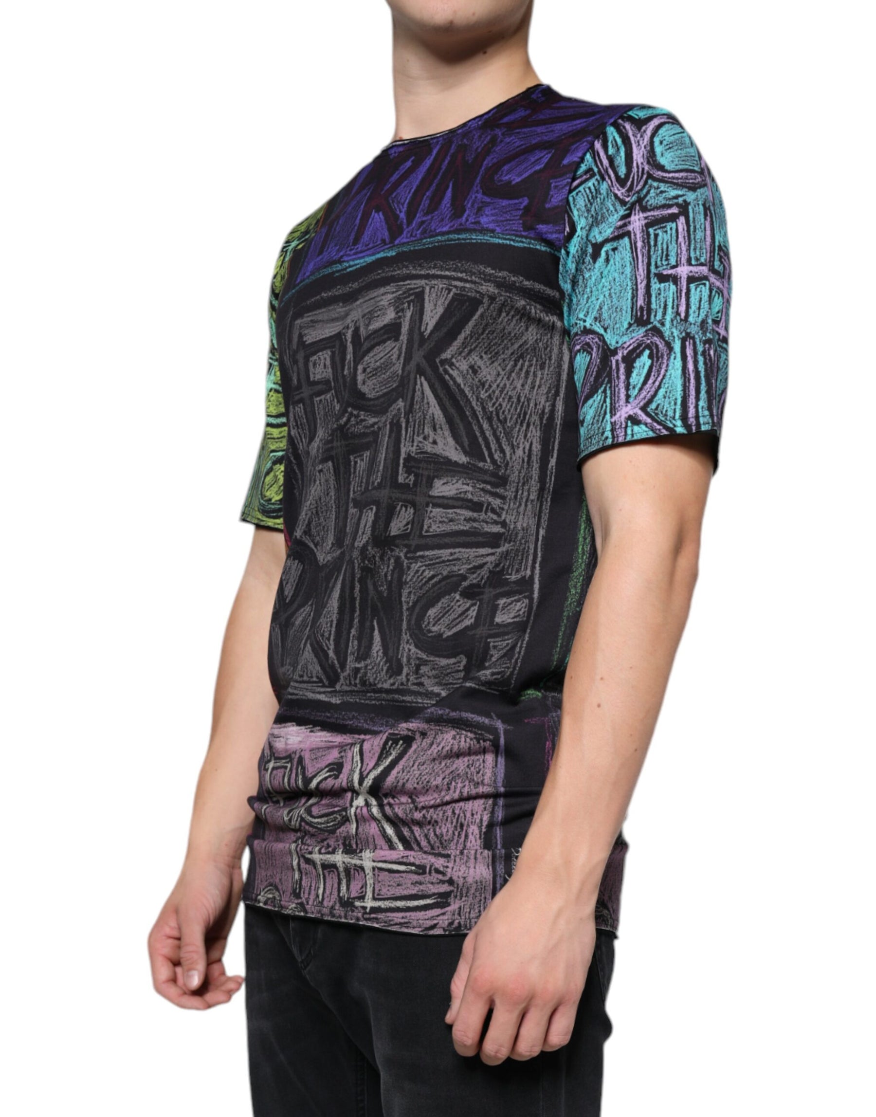 Dolce & Gabbana Multicolor Graphic Print Cotton T-shirt | Regal Royce