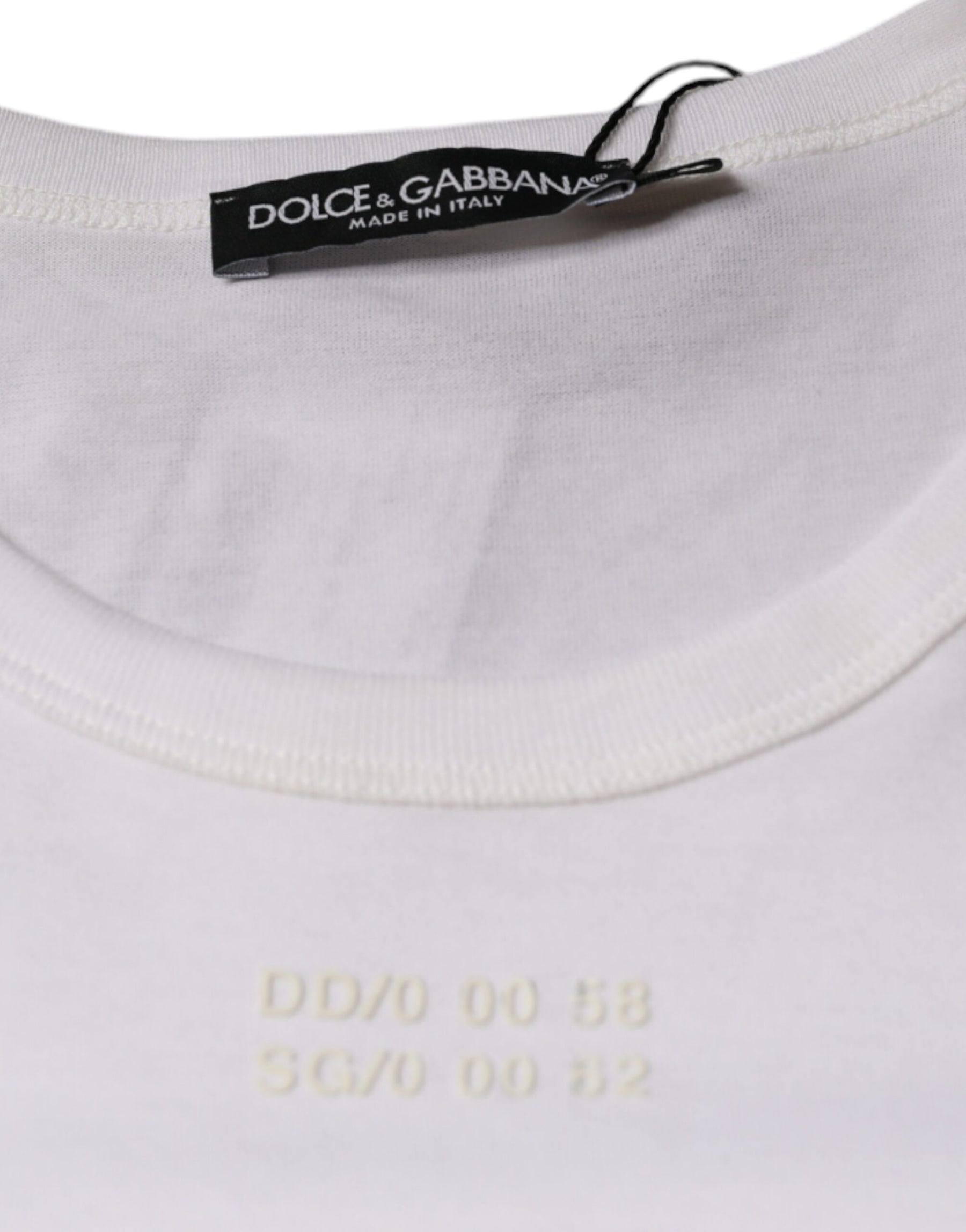 Dolce & Gabbana White Cotton Pocket Short Sleeves T-shirt | Regal Royce