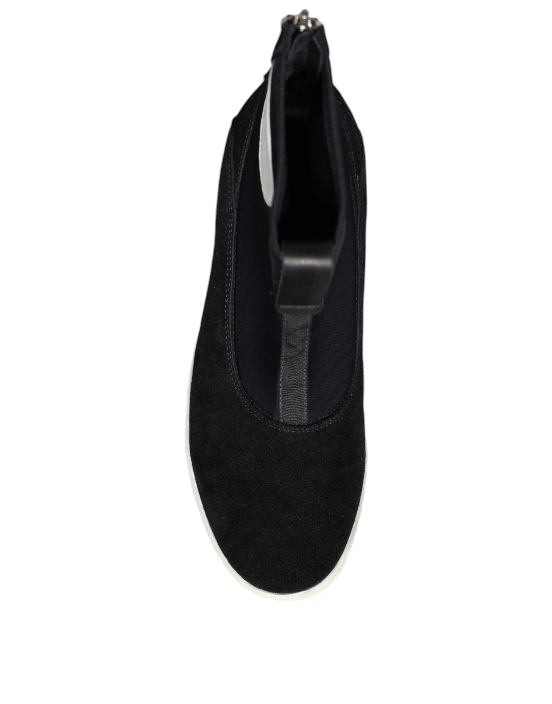 Alexander McQueen Black White Neoprene Takeshi Mid Calf Boots Shoes | Regal Royce