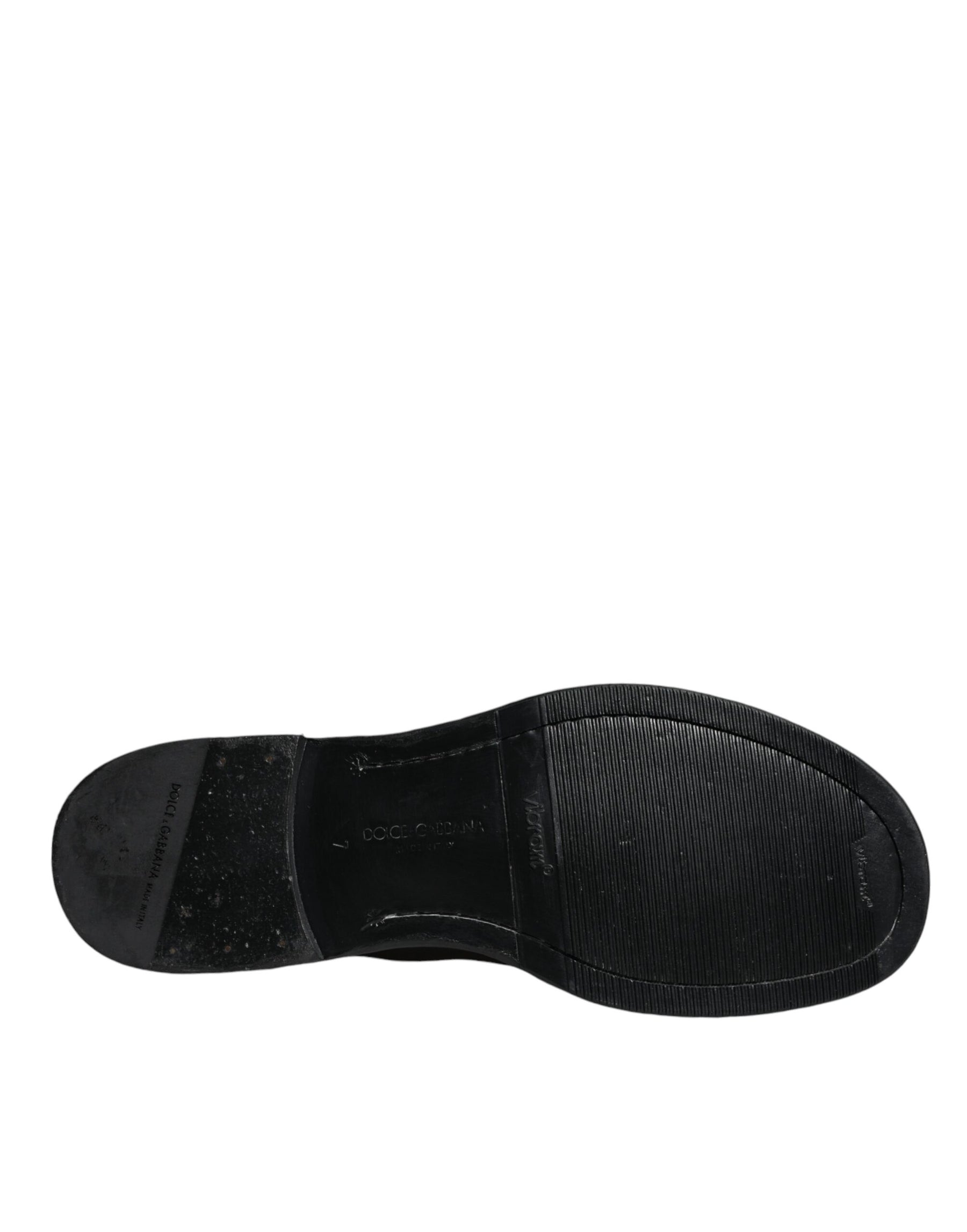 Dolce & Gabbana Black Horse Leather Mid Calf Boots Shoes | Regal Royce