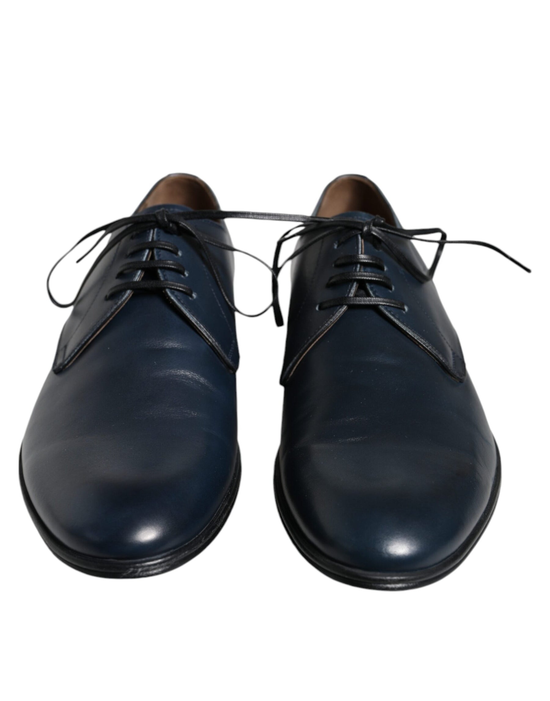 Dolce & Gabbana Navy Blue Leather Derby Dress Formal Shoes | Regal Royce