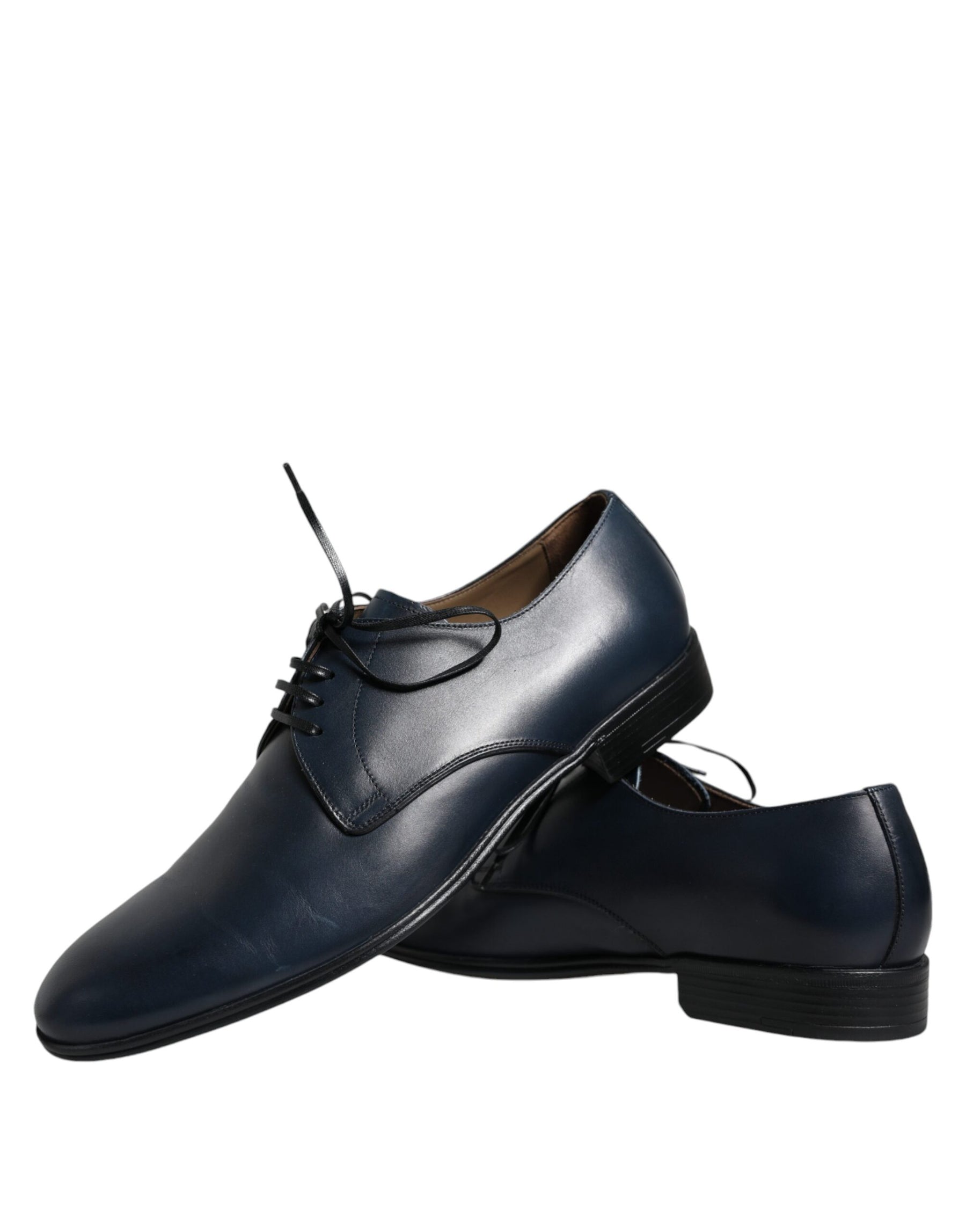 Dolce & Gabbana Navy Blue Leather Derby Dress Formal Shoes | Regal Royce