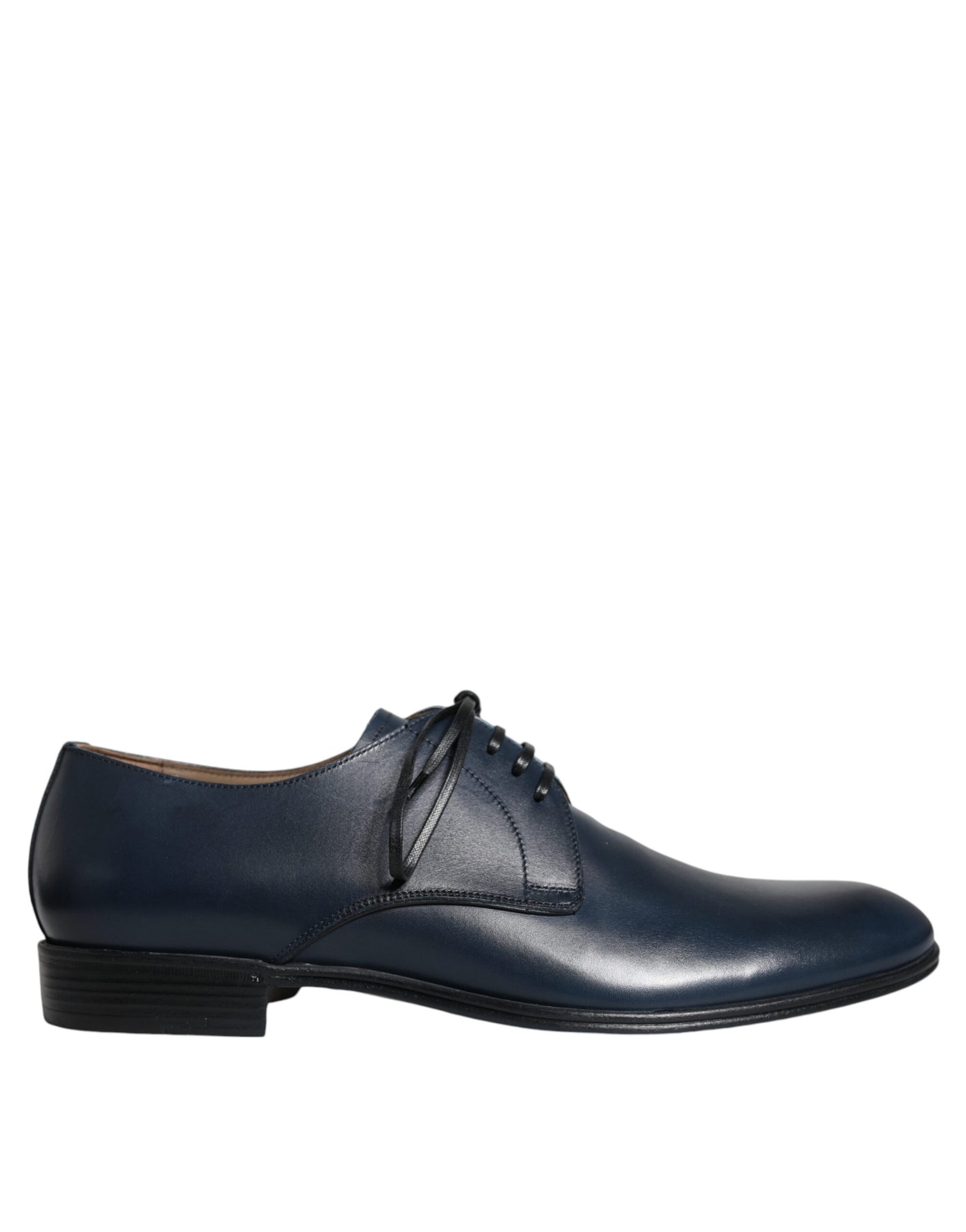 Dolce & Gabbana Navy Blue Leather Derby Dress Formal Shoes | Regal Royce