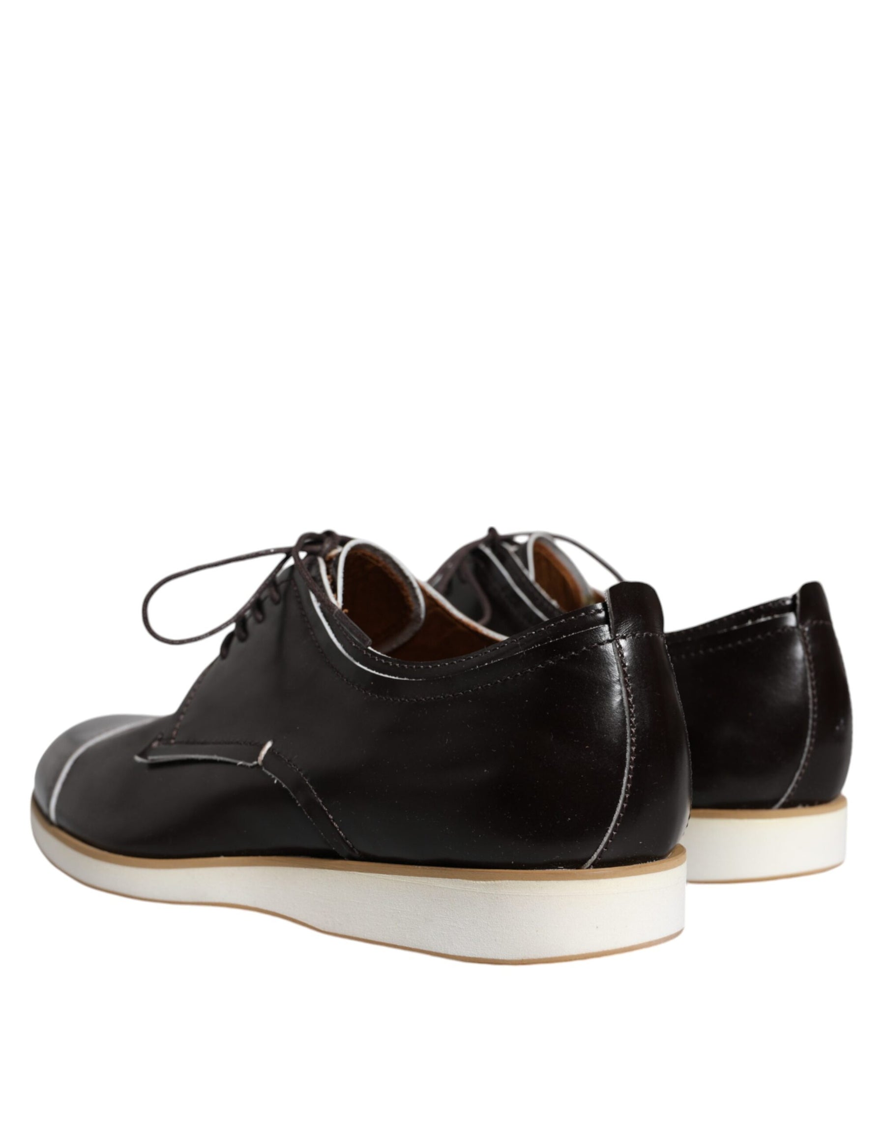 Pollini Black White Leather Lace Up Men Dress Formal Shoes | Regal Royce