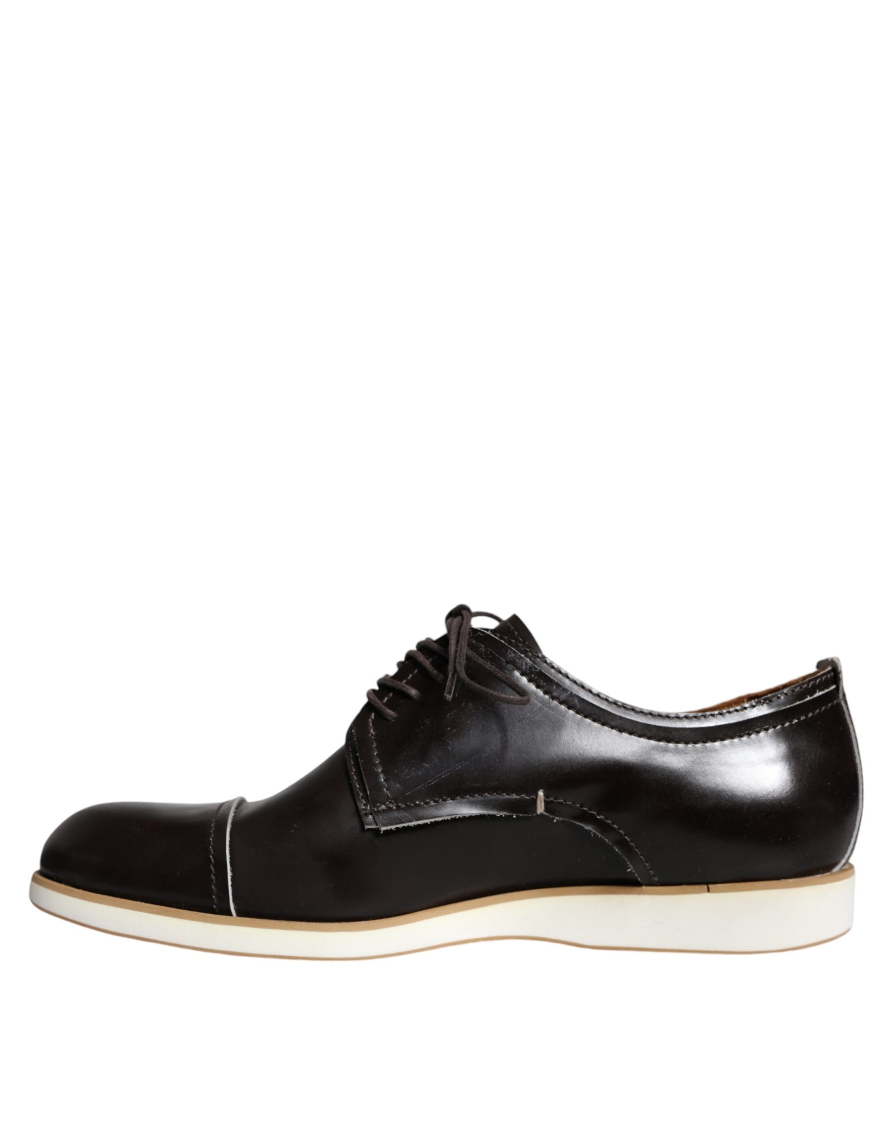 Pollini Black White Leather Lace Up Men Dress Formal Shoes | Regal Royce