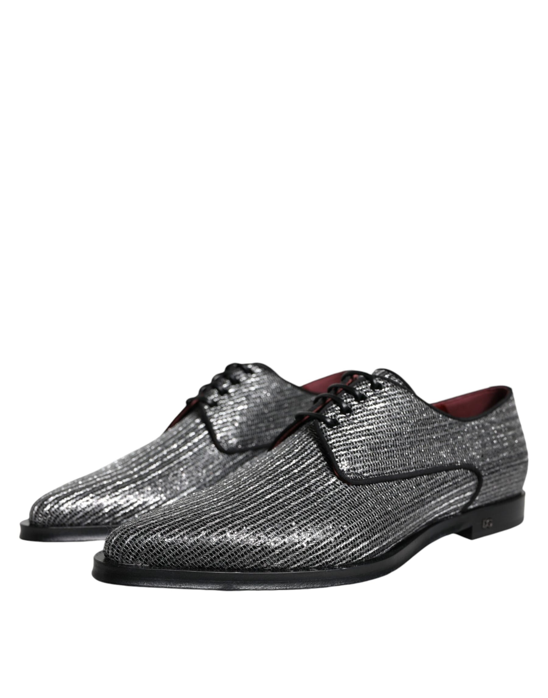 Dolce & Gabbana Silver Polyurethane Derby Formal Dress Shoes | Regal Royce