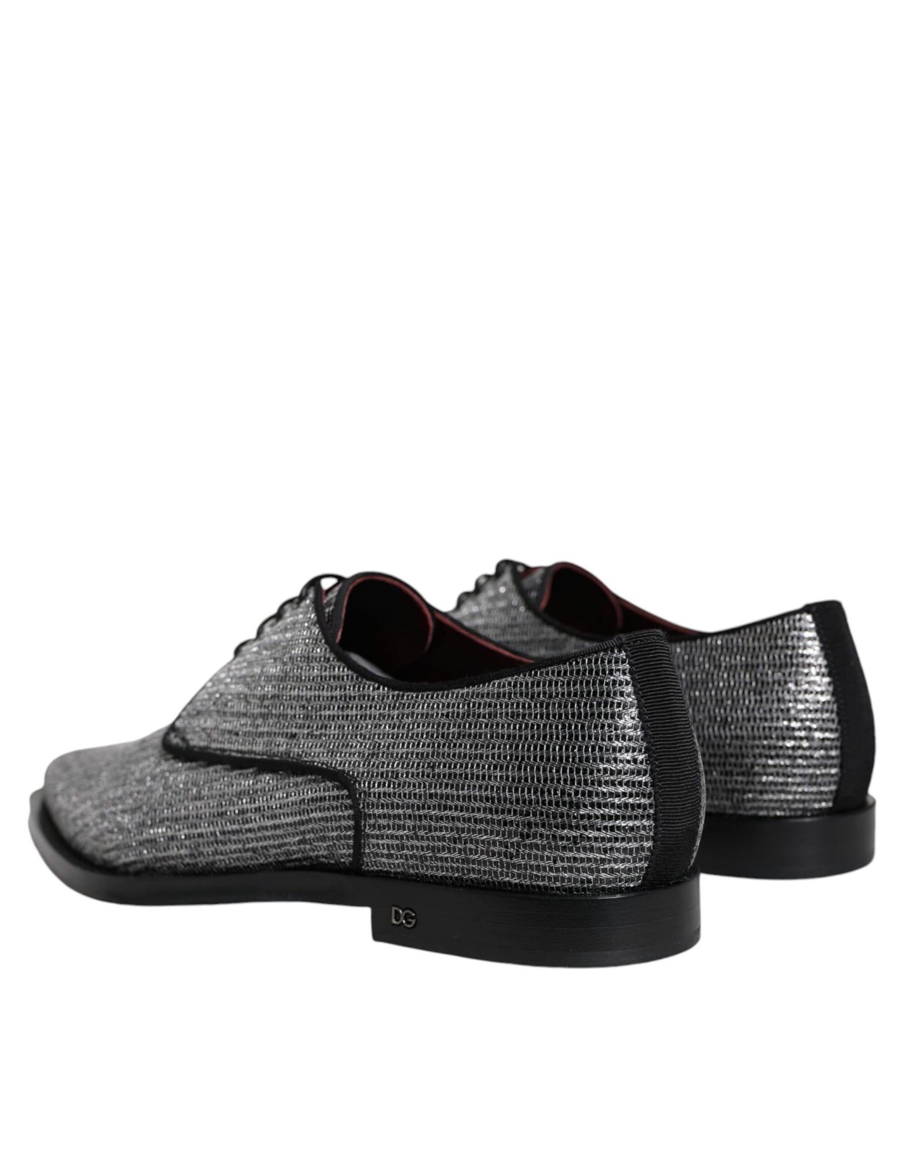 Dolce & Gabbana Silver Polyurethane Derby Formal Dress Shoes | Regal Royce