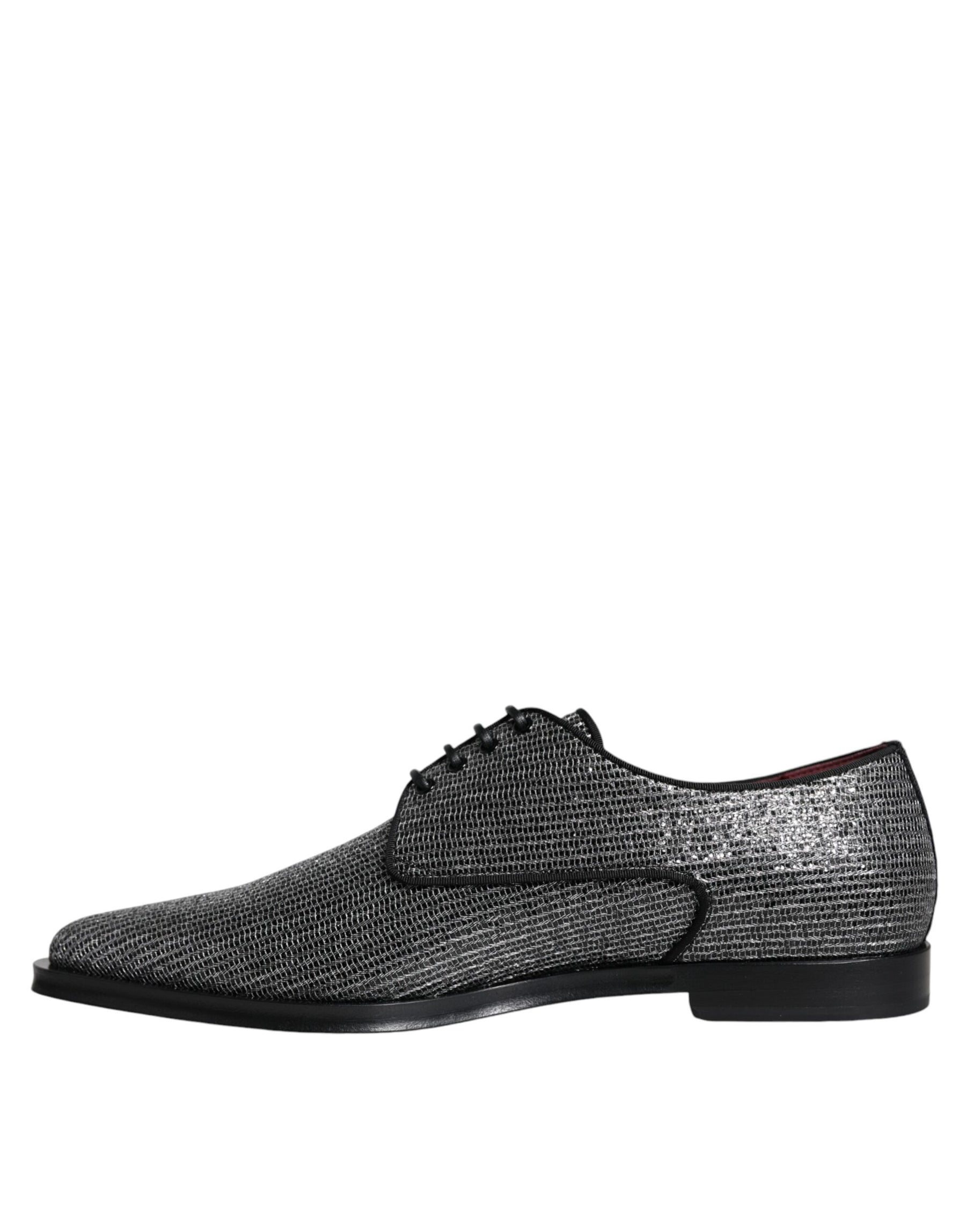 Dolce & Gabbana Silver Polyurethane Derby Formal Dress Shoes | Regal Royce