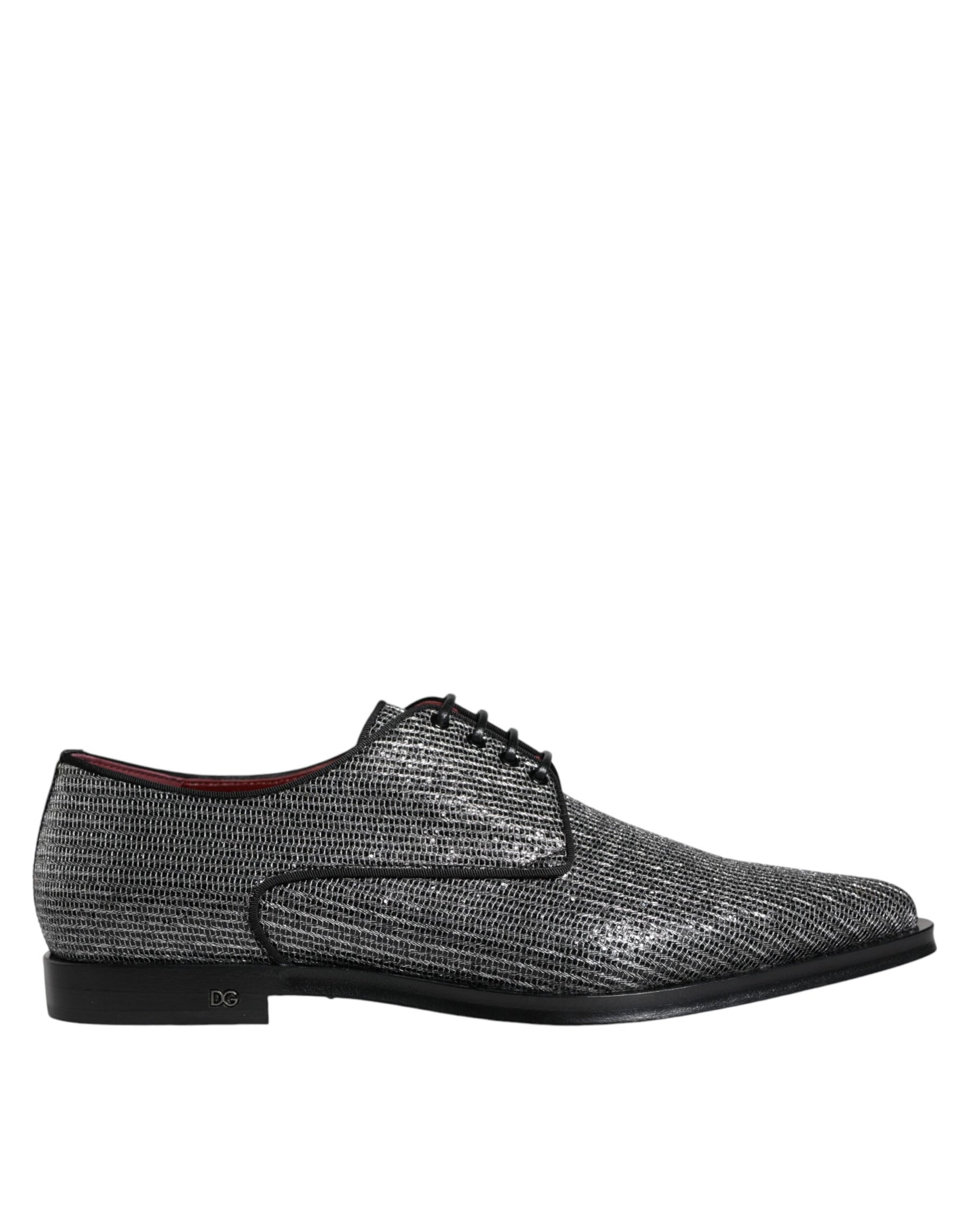 Dolce & Gabbana Silver Polyurethane Derby Formal Dress Shoes | Regal Royce