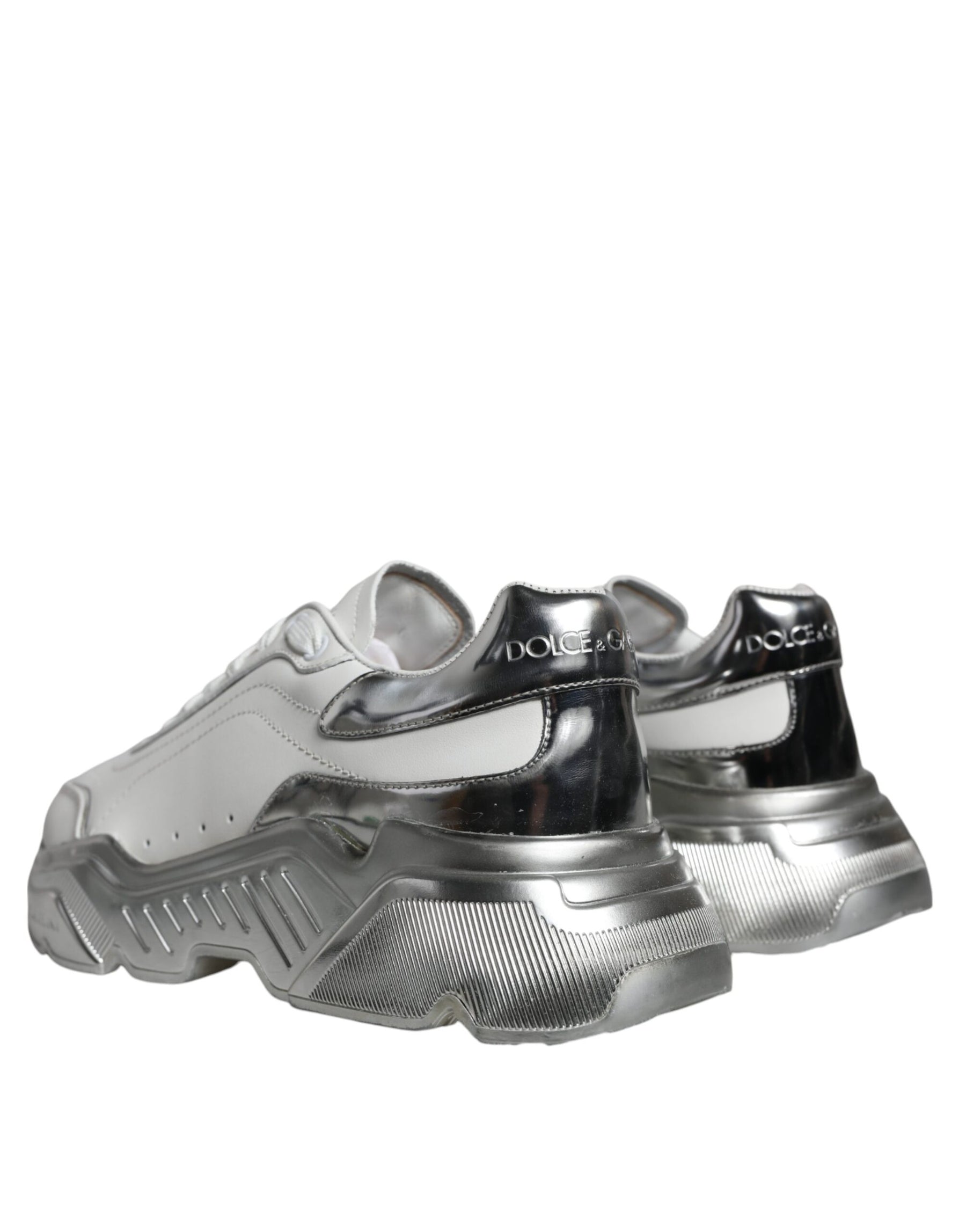 Dolce & Gabbana White Silver Daymaster Low Top Sneakers Shoes | Regal Royce
