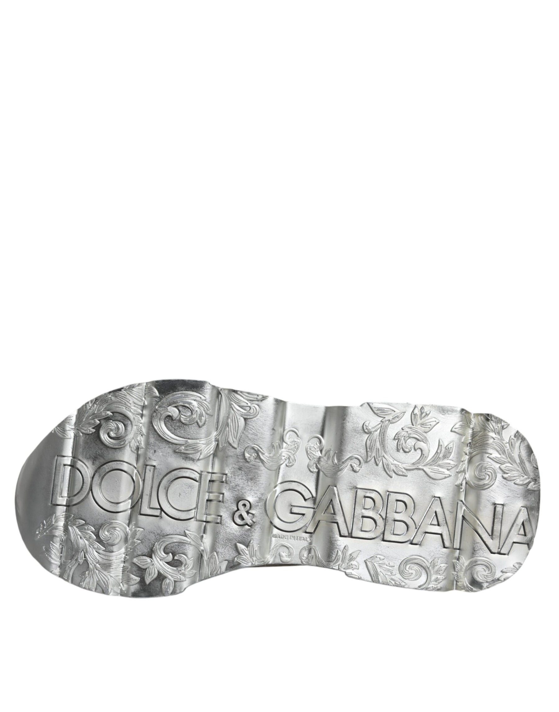 Dolce & Gabbana White Silver Daymaster Low Top Sneakers Shoes | Regal Royce