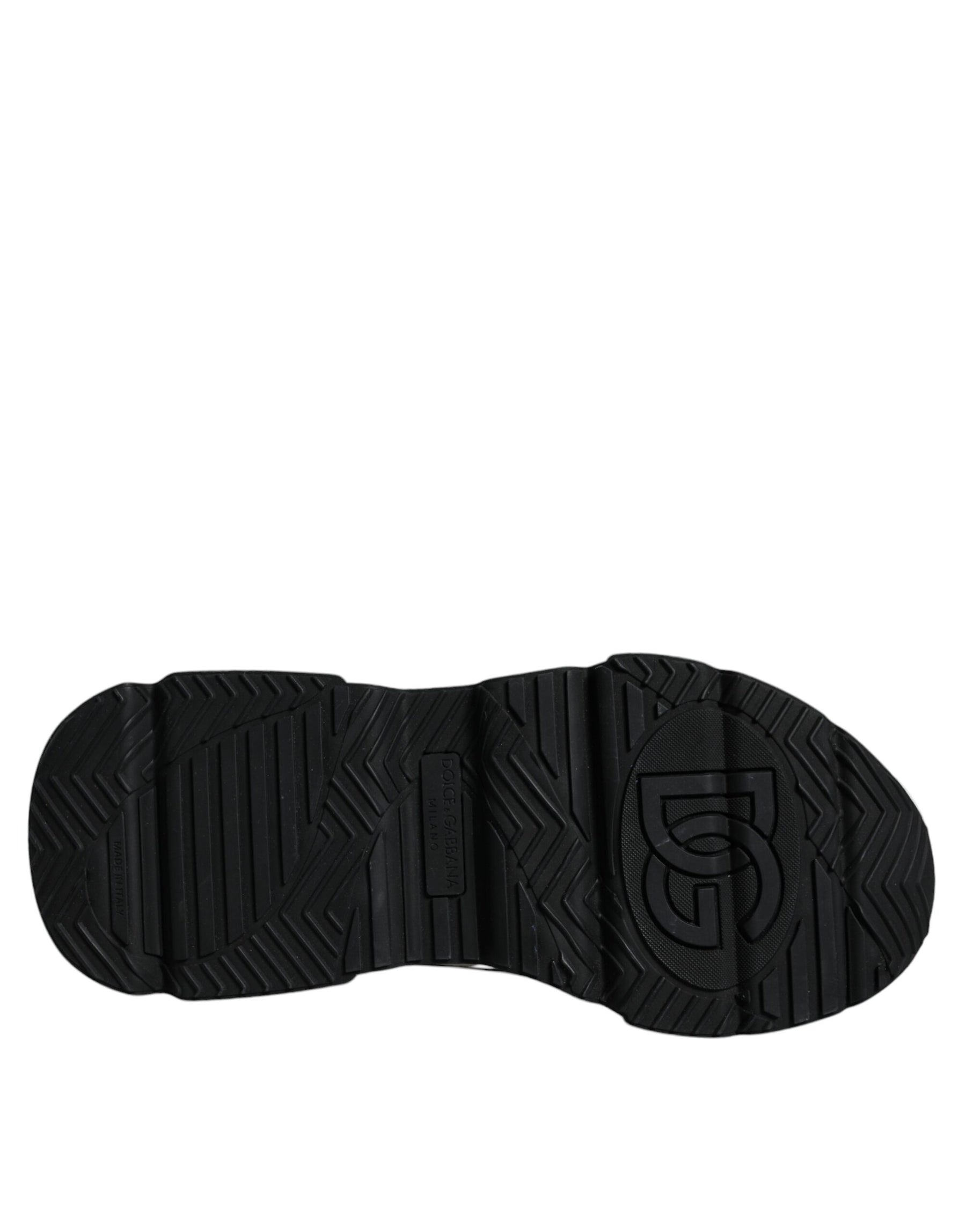 Dolce & Gabbana White Black Logo Plaque Daymaster Sneakers Shoes | Regal Royce