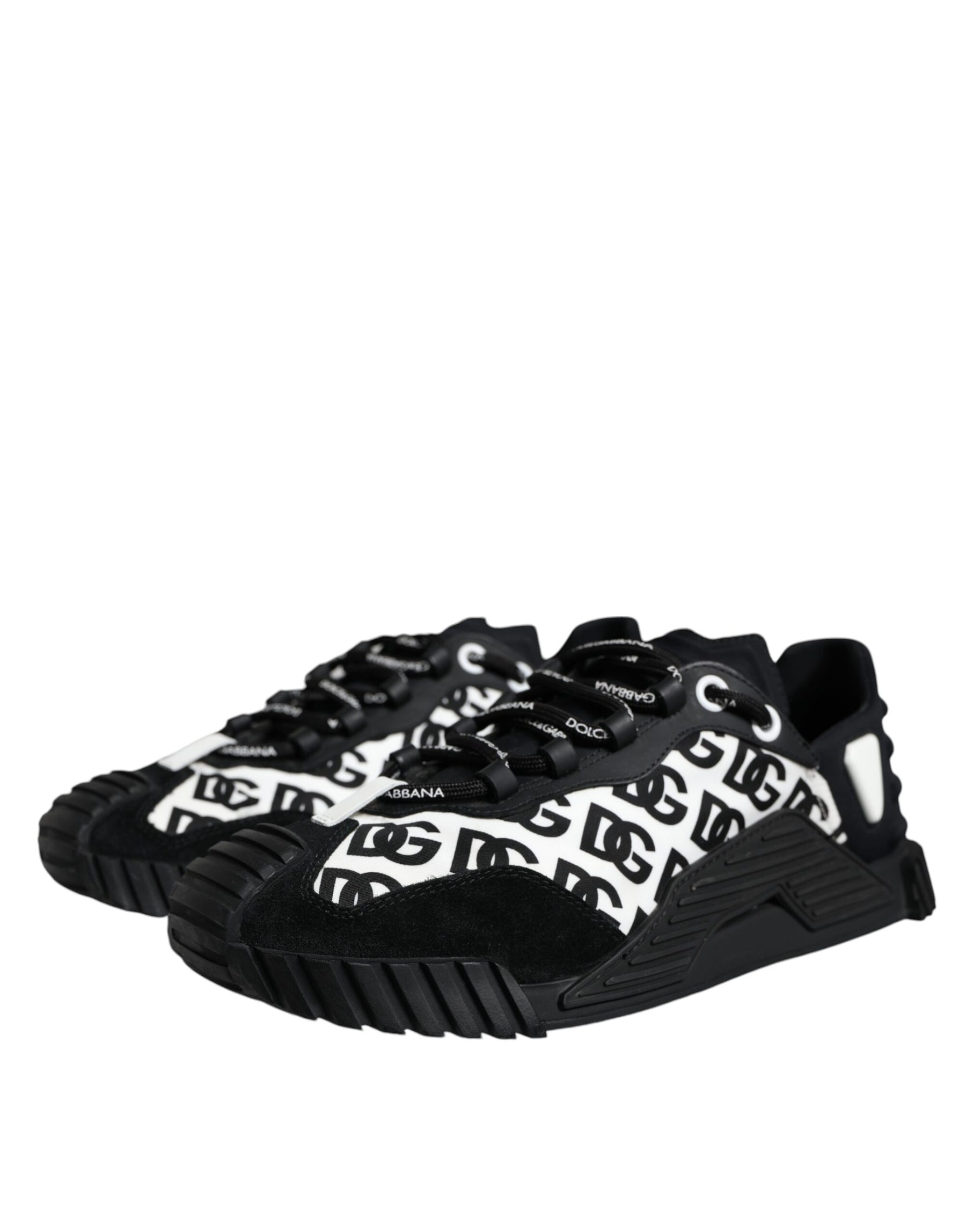 Dolce & Gabbana Black Logo Lace Up Low Top NS1 Sneakers Shoes | Regal Royce