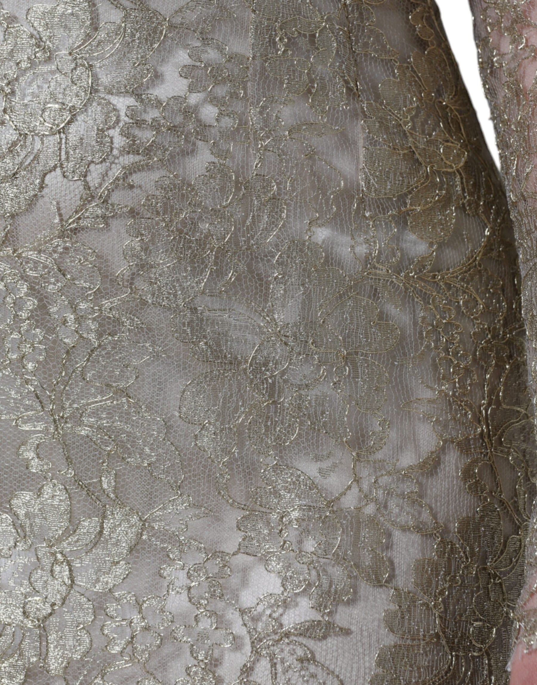 Dolce & Gabbana Gold Floral Lace A-line Sheath Mini Dress | Regal Royce