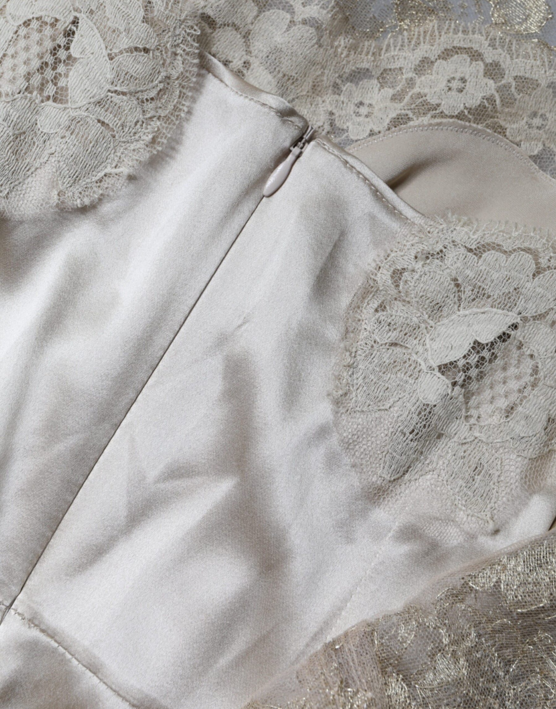 Dolce & Gabbana Gold Floral Lace A-line Sheath Mini Dress | Regal Royce