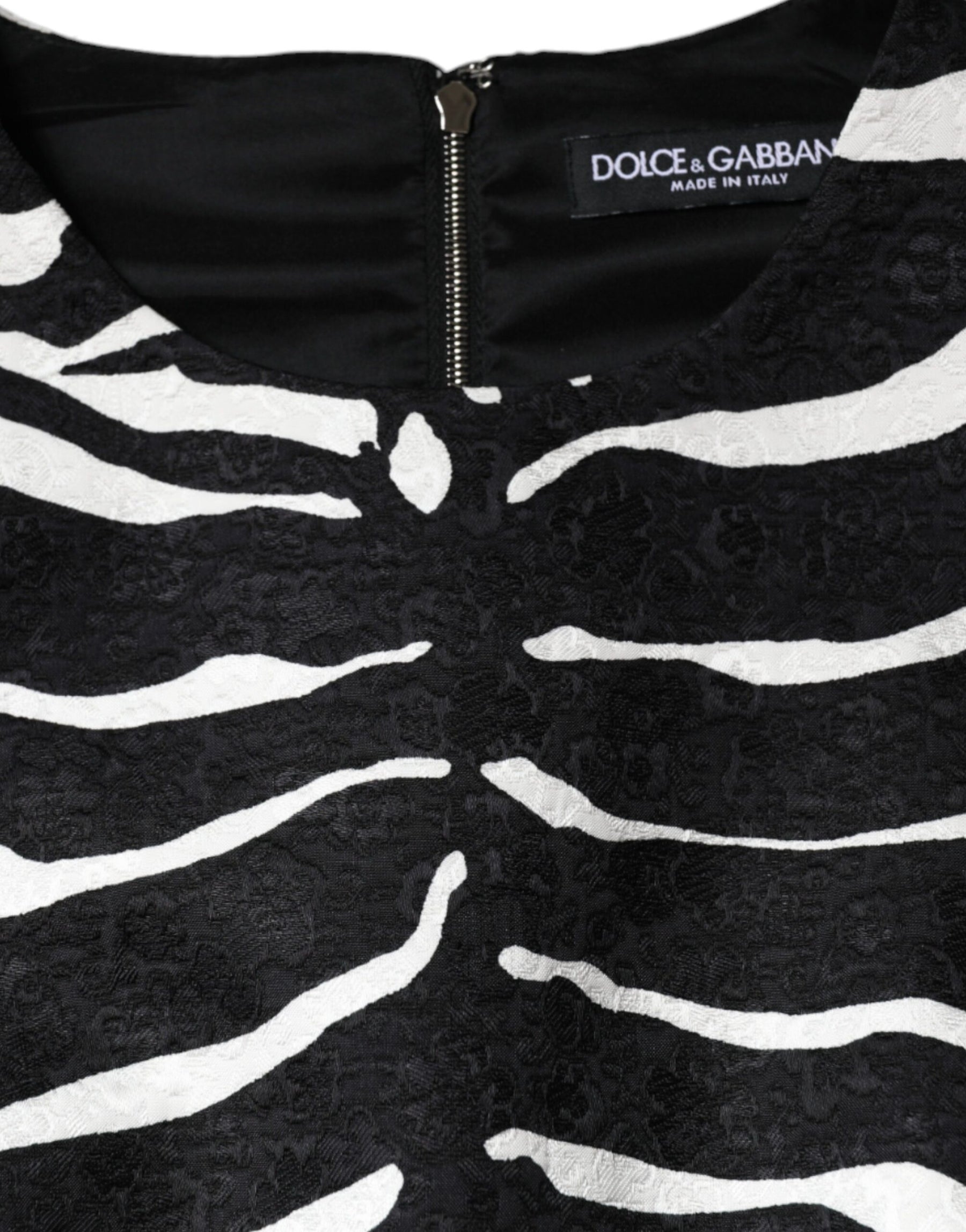 Dolce & Gabbana Black White Zebra A-line Sheath Mini Dress | Regal Royce