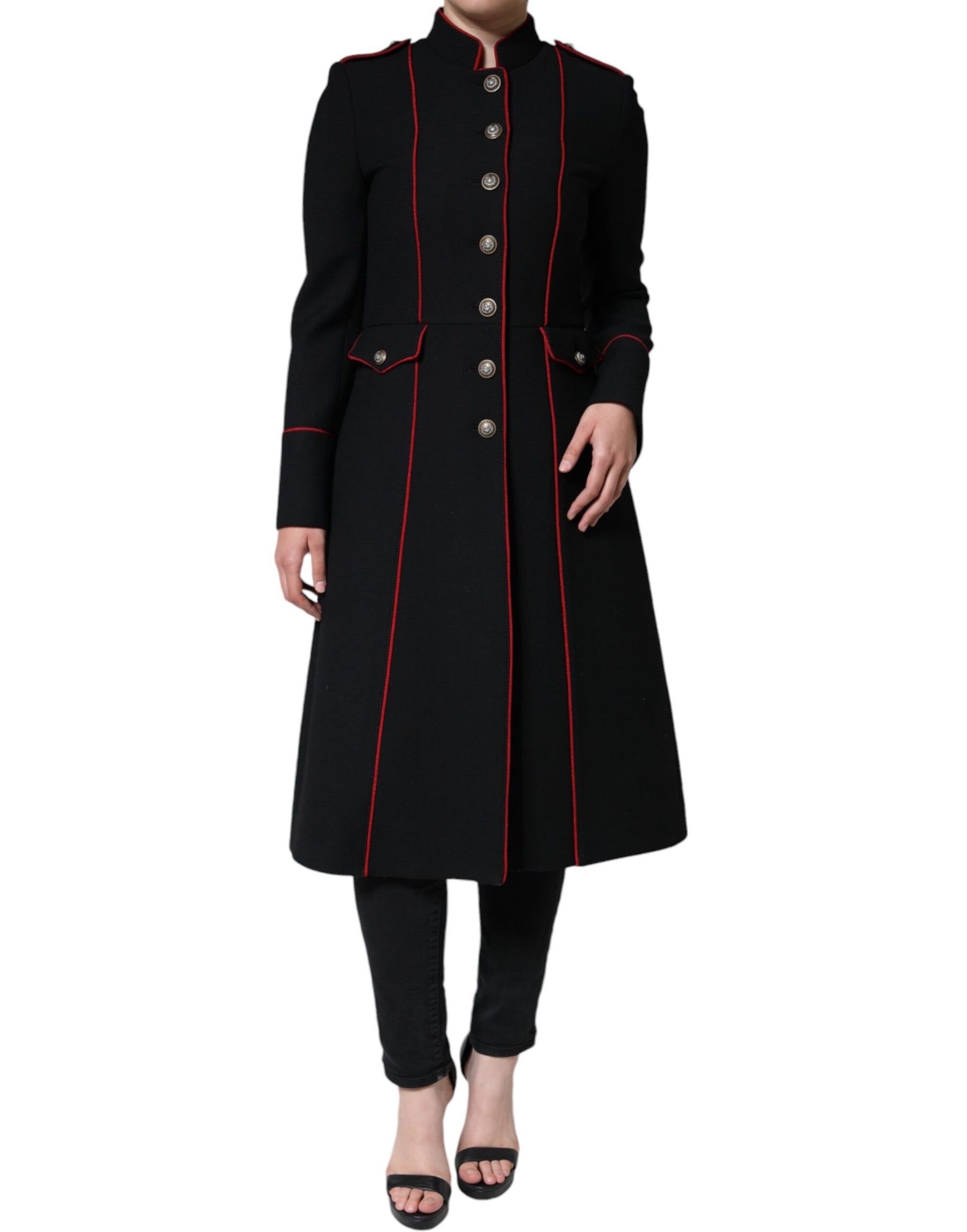 Dolce & Gabbana Black Single Breasted Trench Coat Jacket | Regal Royce