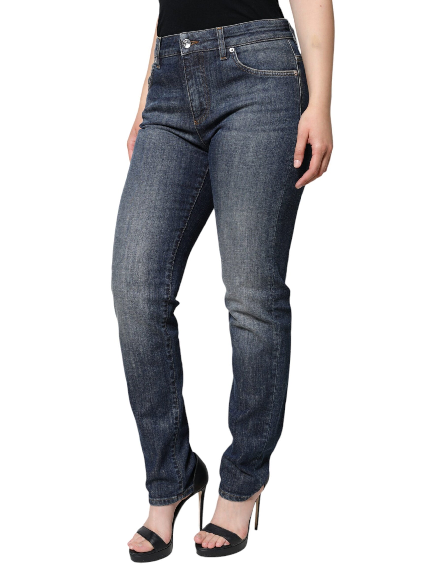 Dolce & Gabbana Dark Blue Cotton Stretch Skinny Denim Jeans | Regal Royce