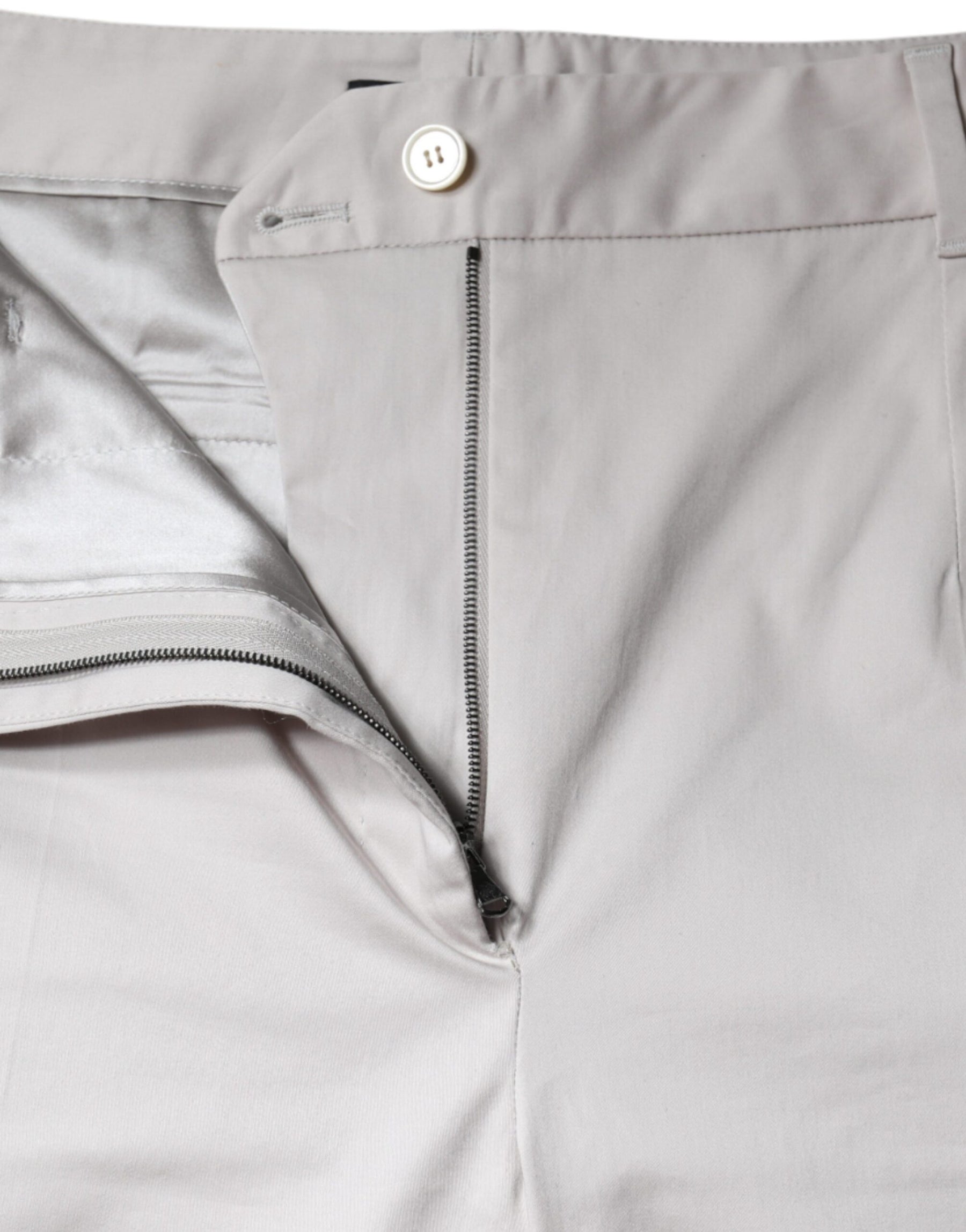 Dolce & Gabbana White Cotton Mid Waist Cropped Skinny Pants | Regal Royce