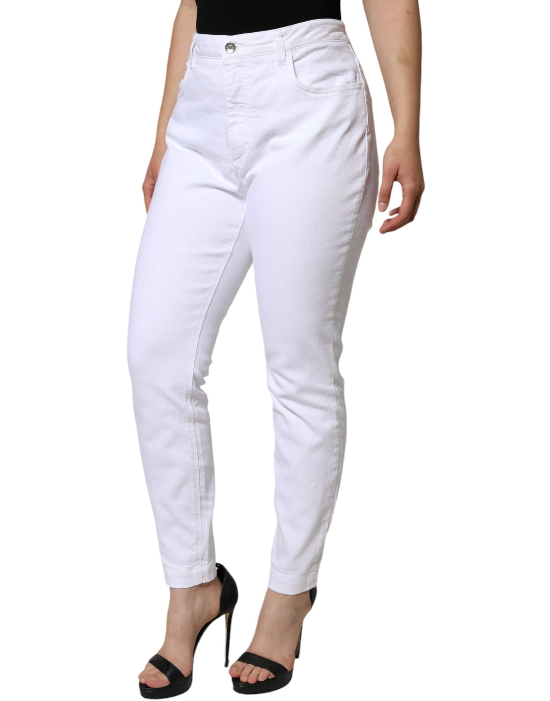 Dolce & Gabbana White Cotton Stretch AUDREY Skinny Jeans | Regal Royce