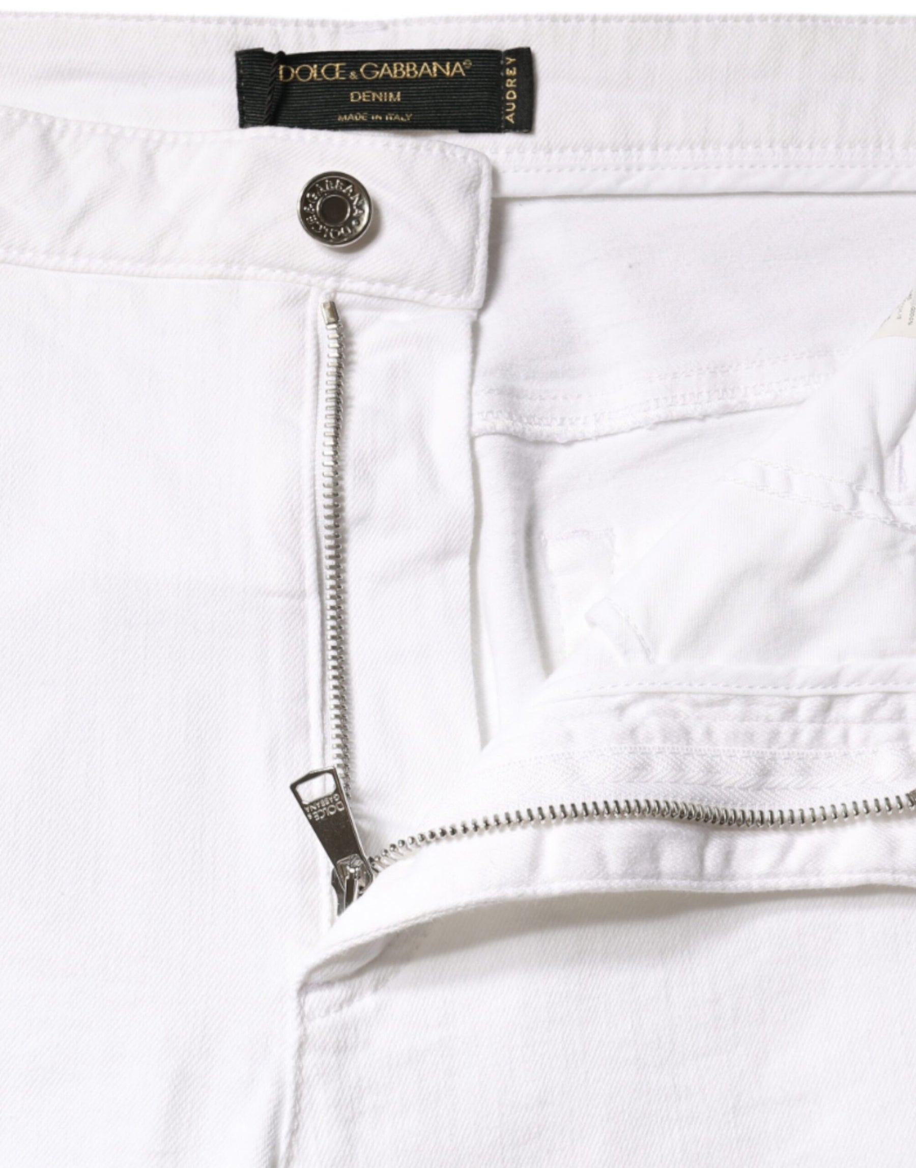 Dolce & Gabbana White Cotton Stretch AUDREY Skinny Jeans | Regal Royce