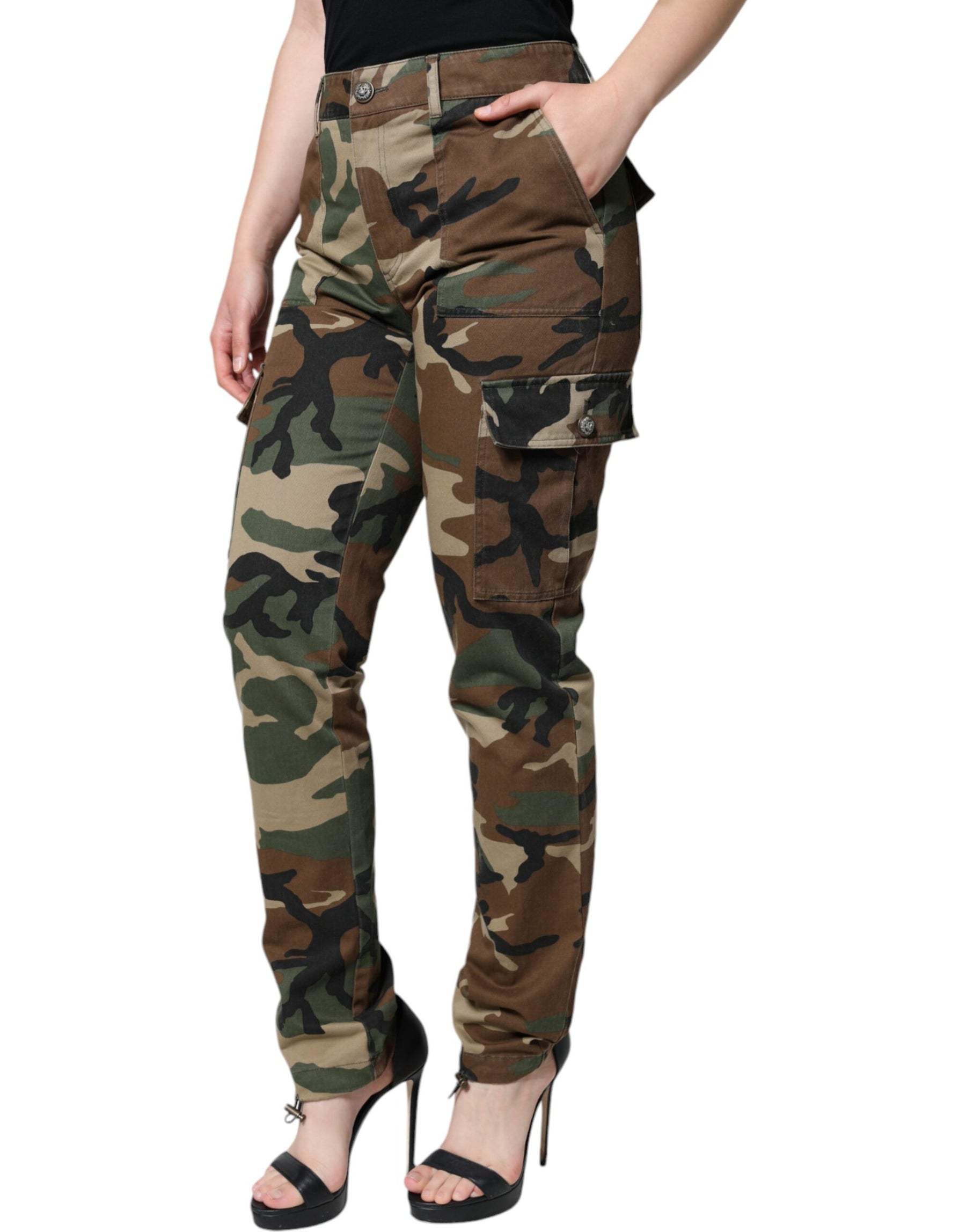 Dolce & Gabbana Multicolor Camouflage Cargo Pants | Regal Royce