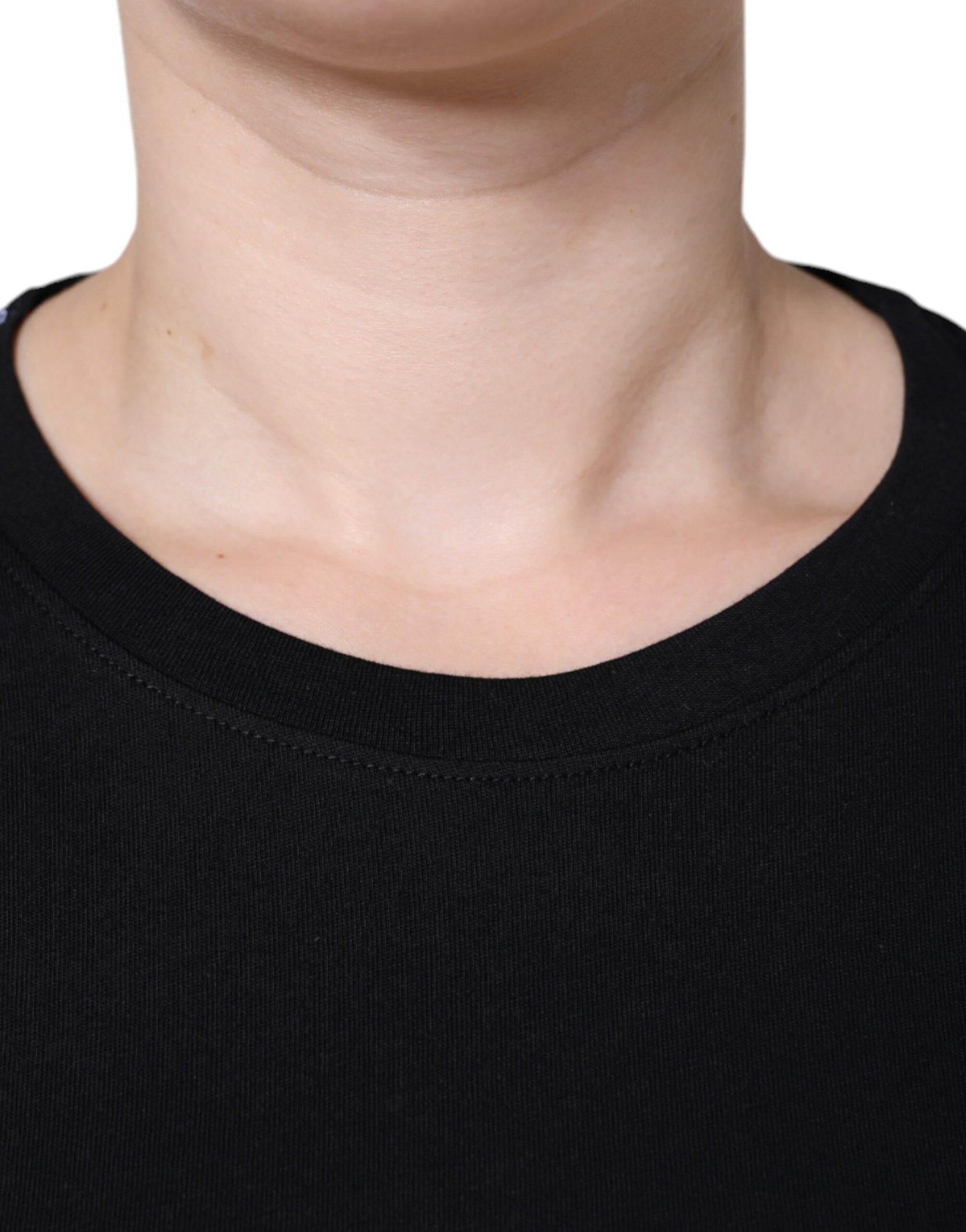 Dolce & Gabbana Black Cotton Crew Neck Short Sleeve T-shirt | Regal Royce