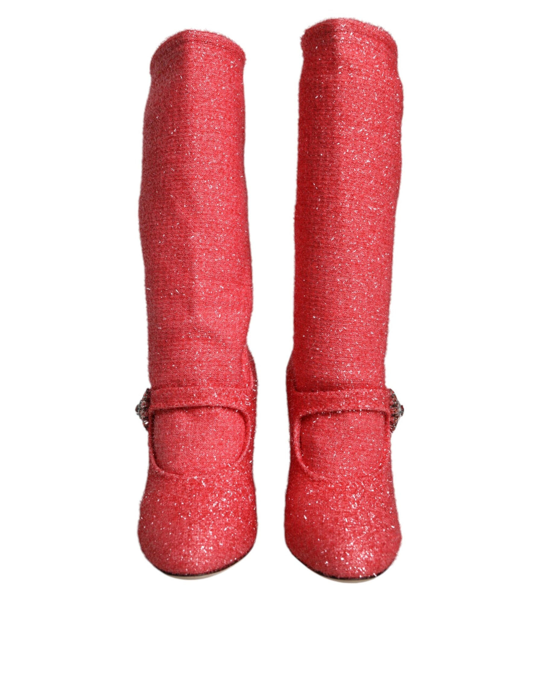 Dolce & Gabbana Pink Crystal Lurex Fantasy High Boots Shoes | Regal Royce