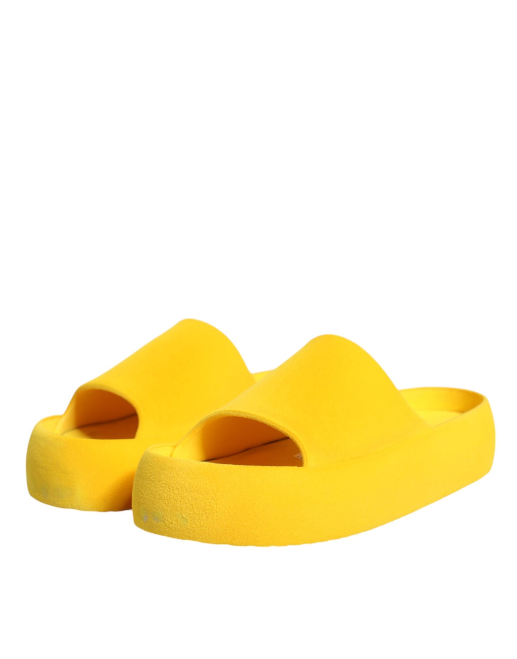 Dolce & Gabbana Yellow Rubber Slides Sandals Beachwear Shoes | Regal Royce