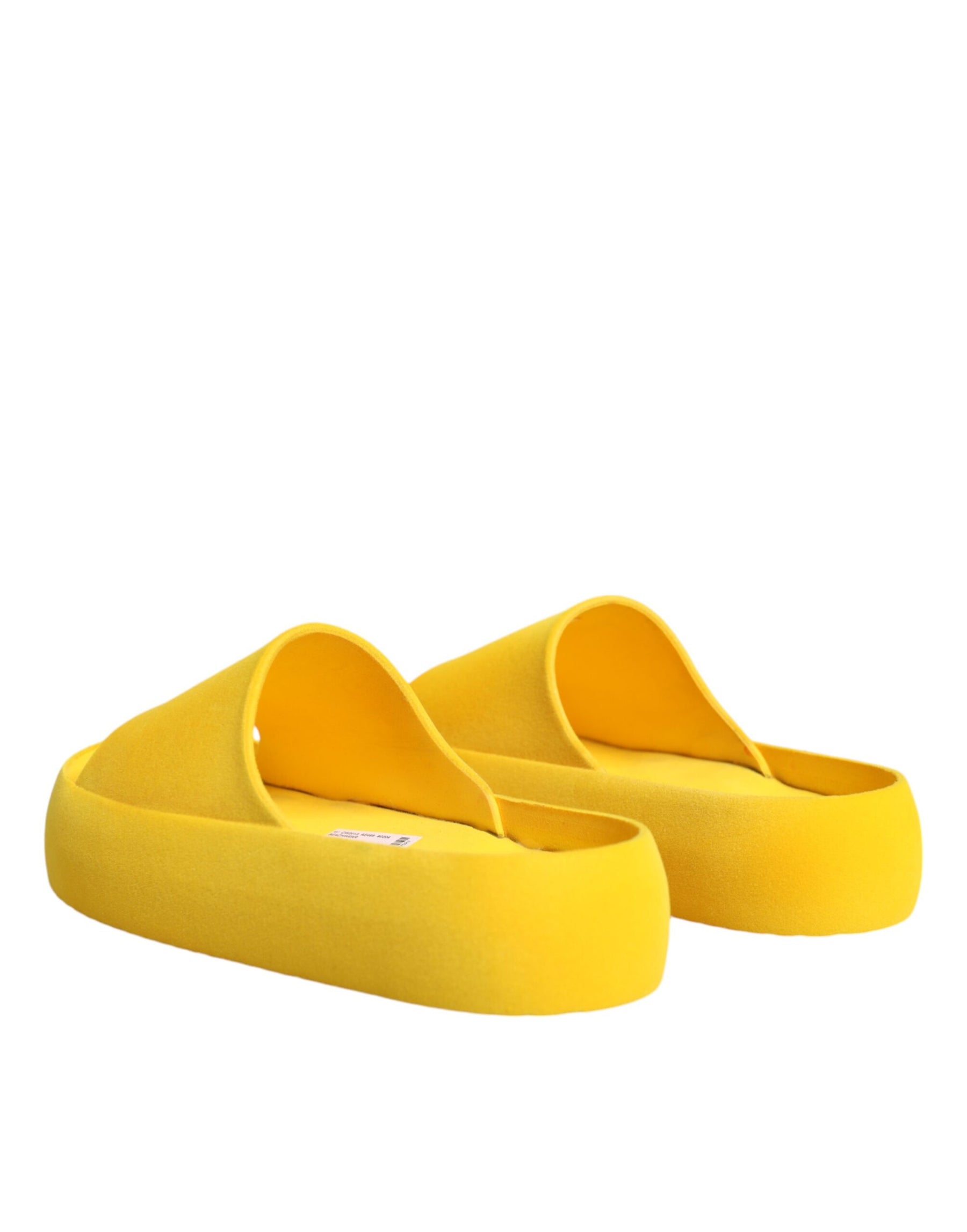 Dolce & Gabbana Yellow Rubber Slides Sandals Beachwear Shoes | Regal Royce