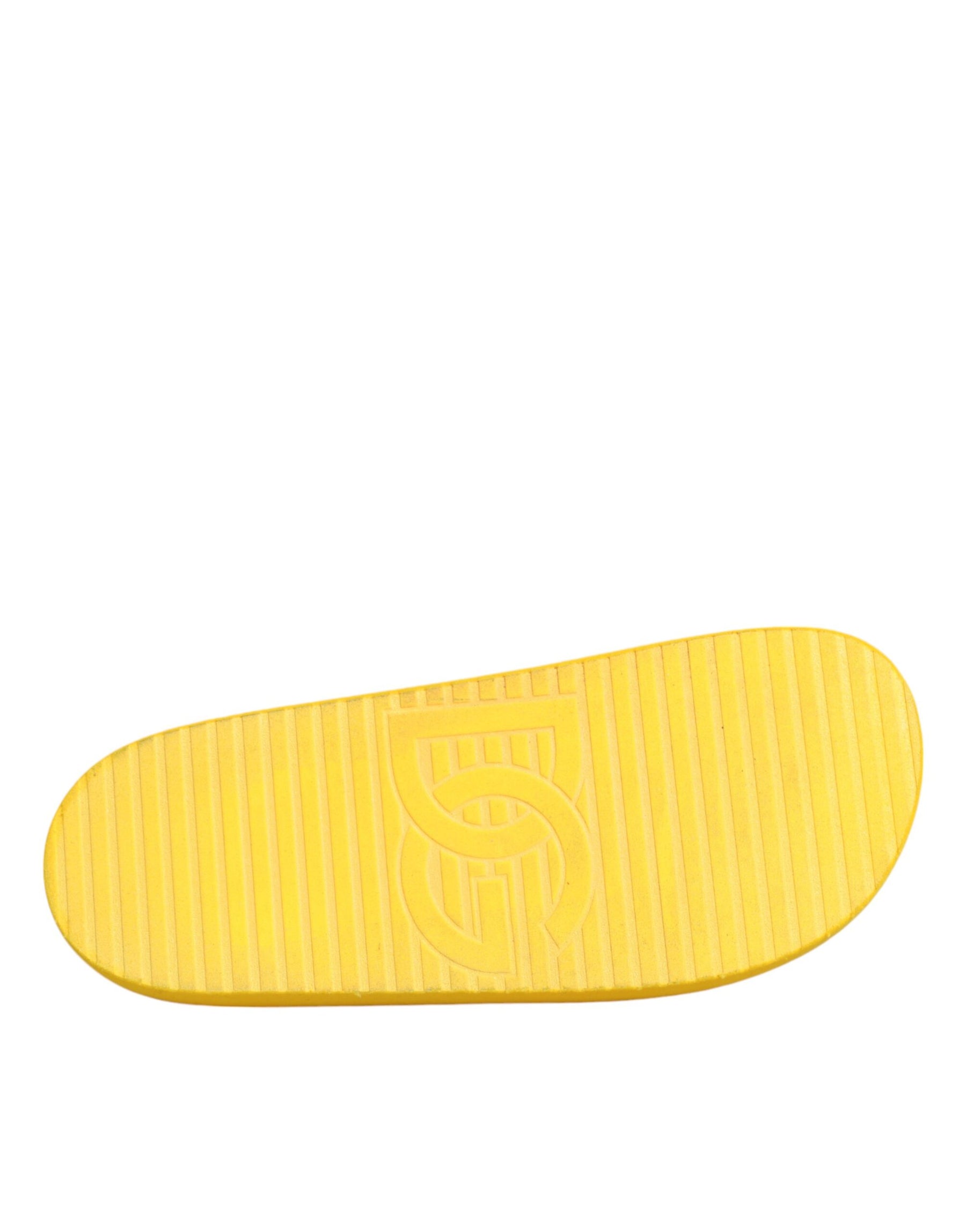 Dolce & Gabbana Yellow Rubber Slides Sandals Beachwear Shoes | Regal Royce