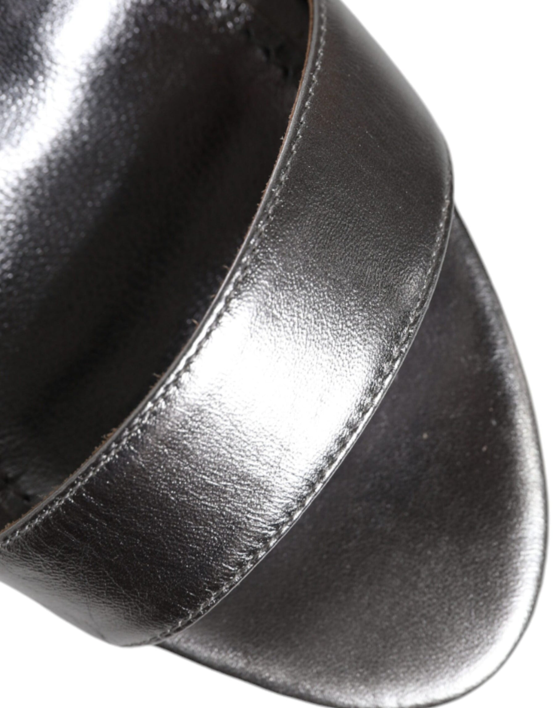 Dolce & Gabbana Silver KEIRA Heels Ankle Strap Sandals Shoes | Regal Royce