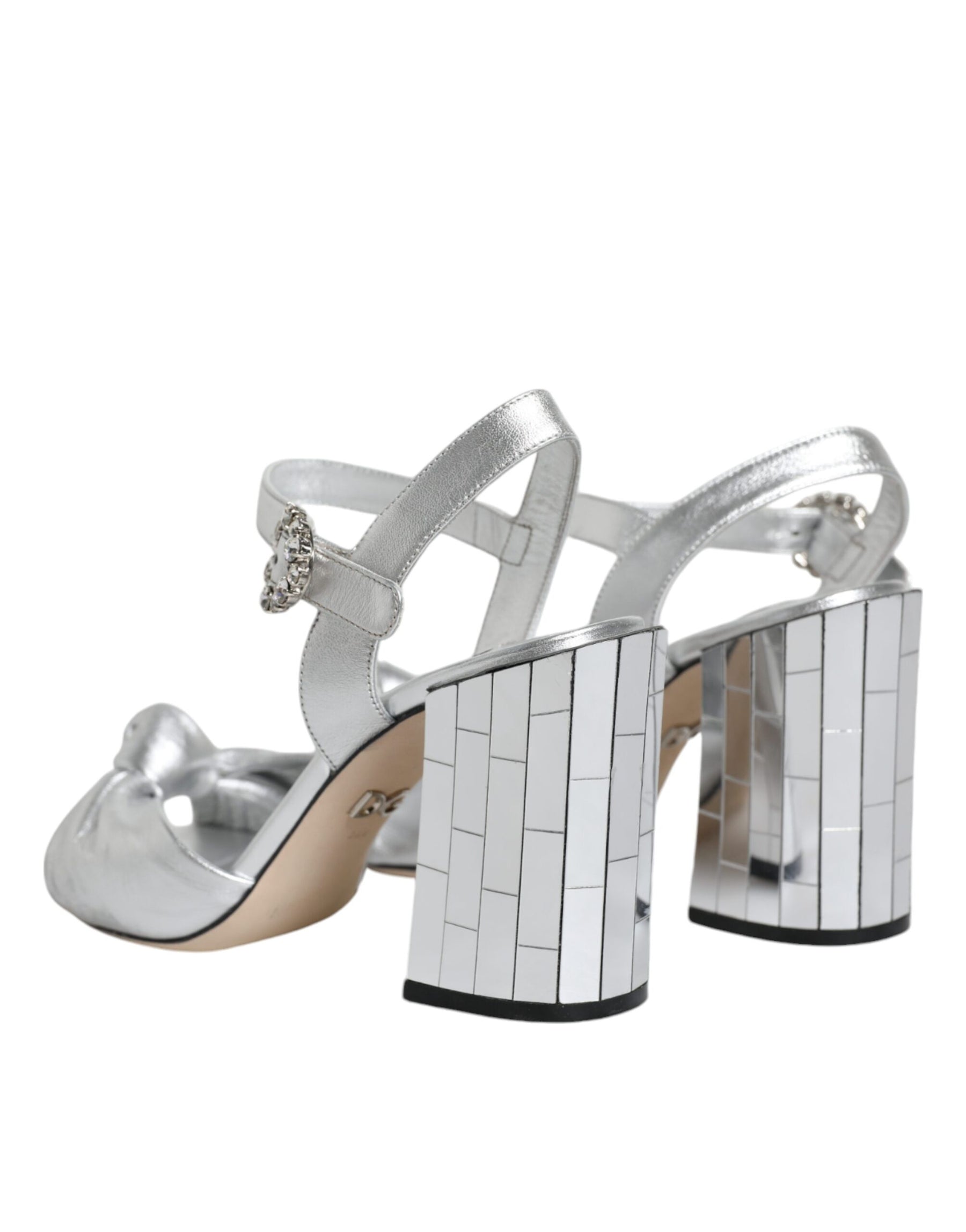 Dolce & Gabbana Silver Mirror Heels KEIRA Sandals Shoes | Regal Royce