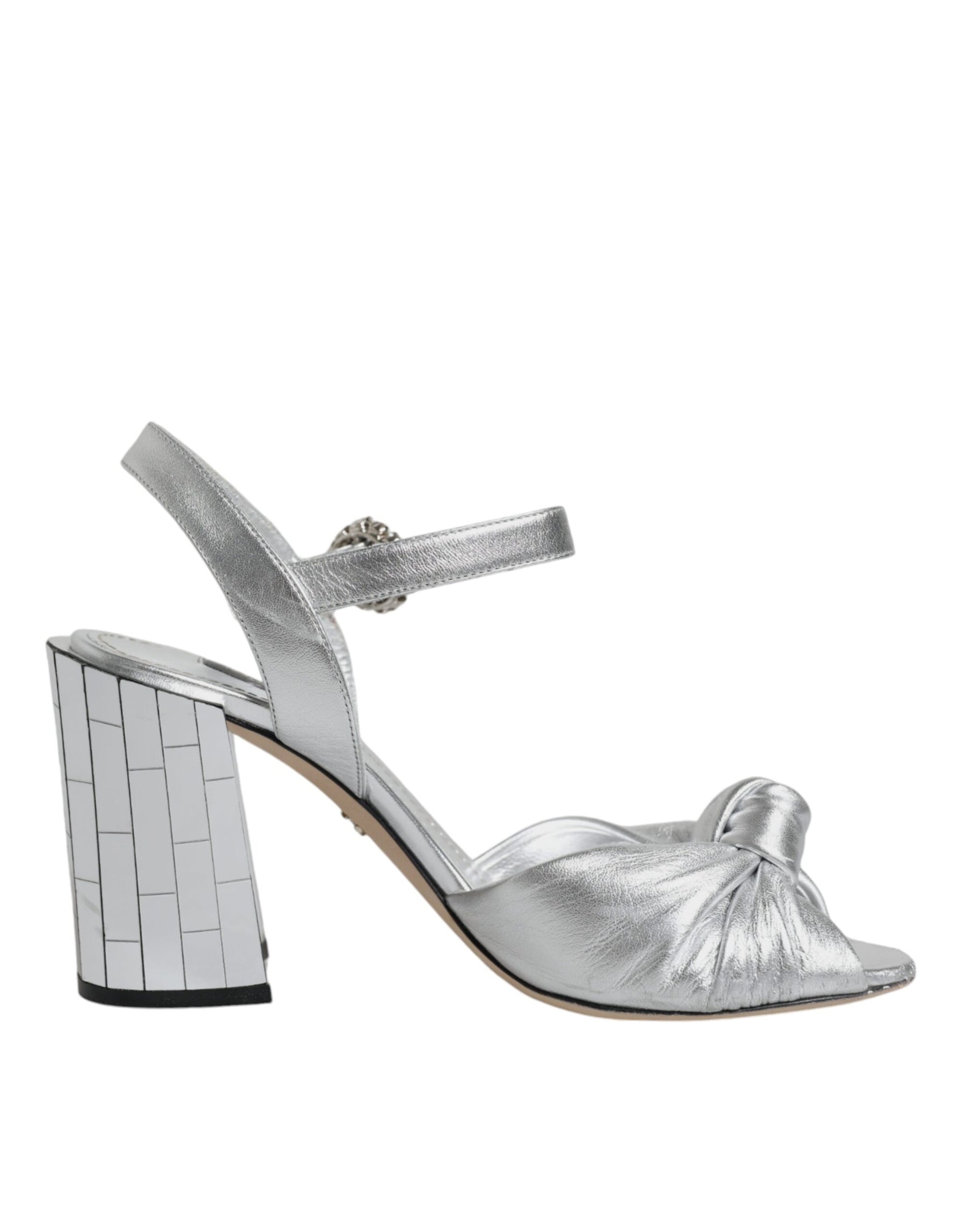 Dolce & Gabbana Silver Mirror Heels KEIRA Sandals Shoes | Regal Royce