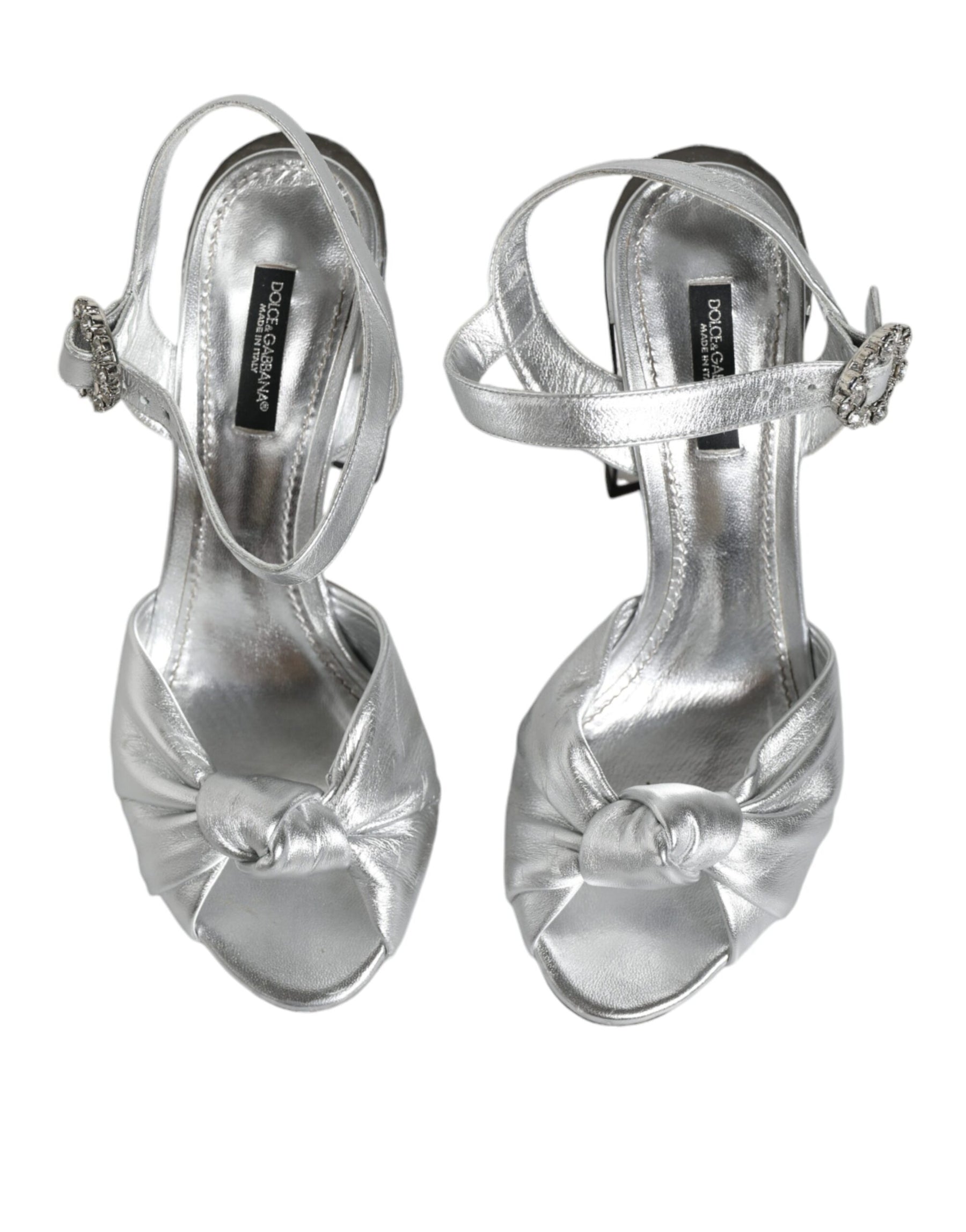 Dolce & Gabbana Silver Mirror Heels KEIRA Sandals Shoes | Regal Royce