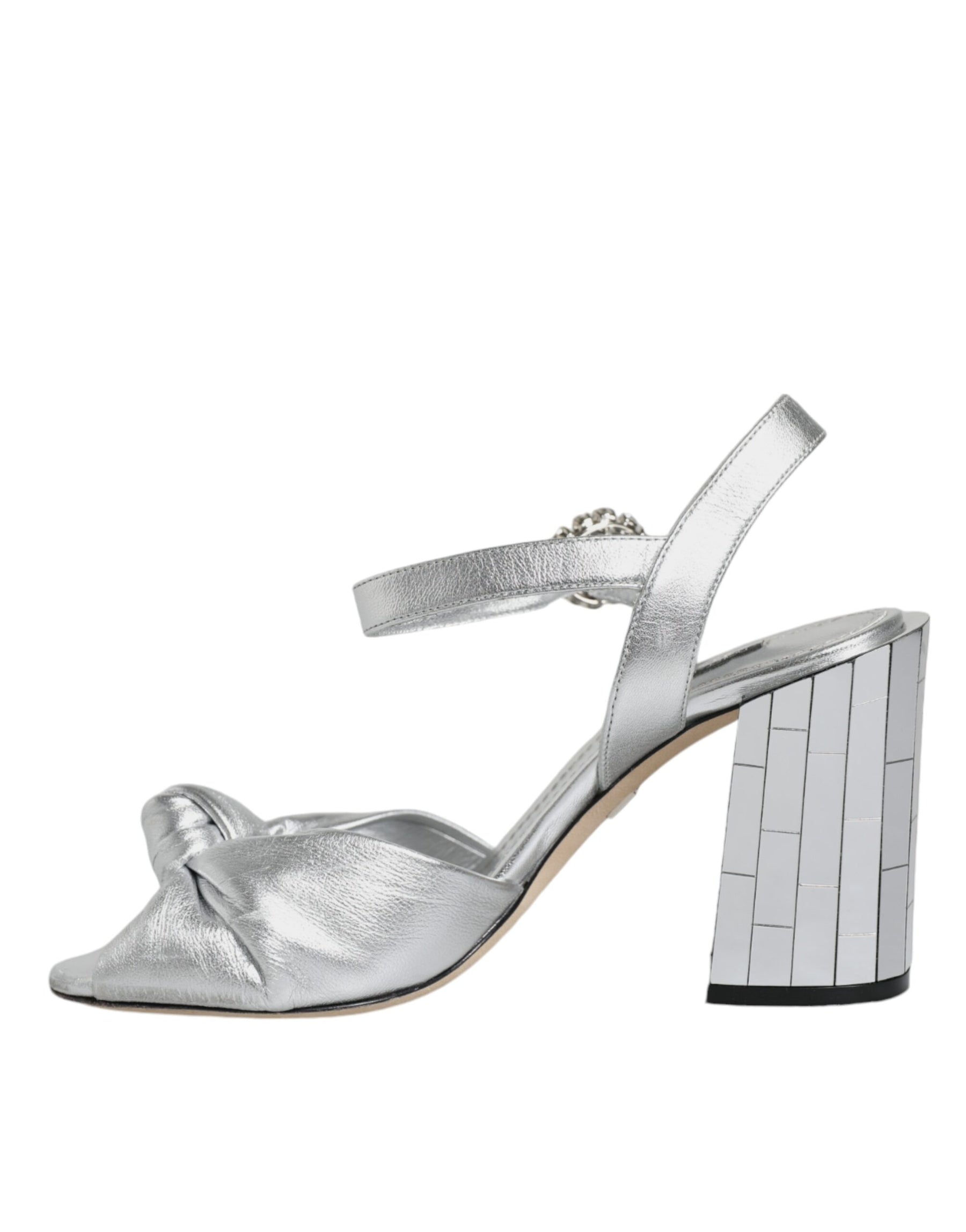 Dolce & Gabbana Silver Mirror Heels KEIRA Sandals Shoes | Regal Royce