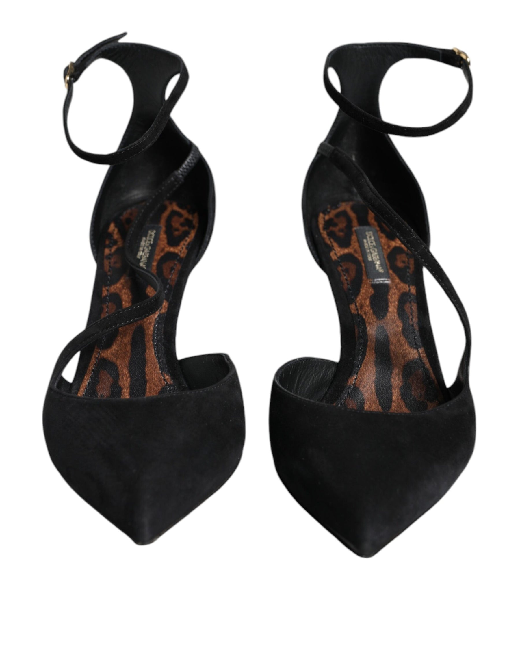 Dolce & Gabbana Black Suede Ankle Strap Heels Pumps Shoes | Regal Royce