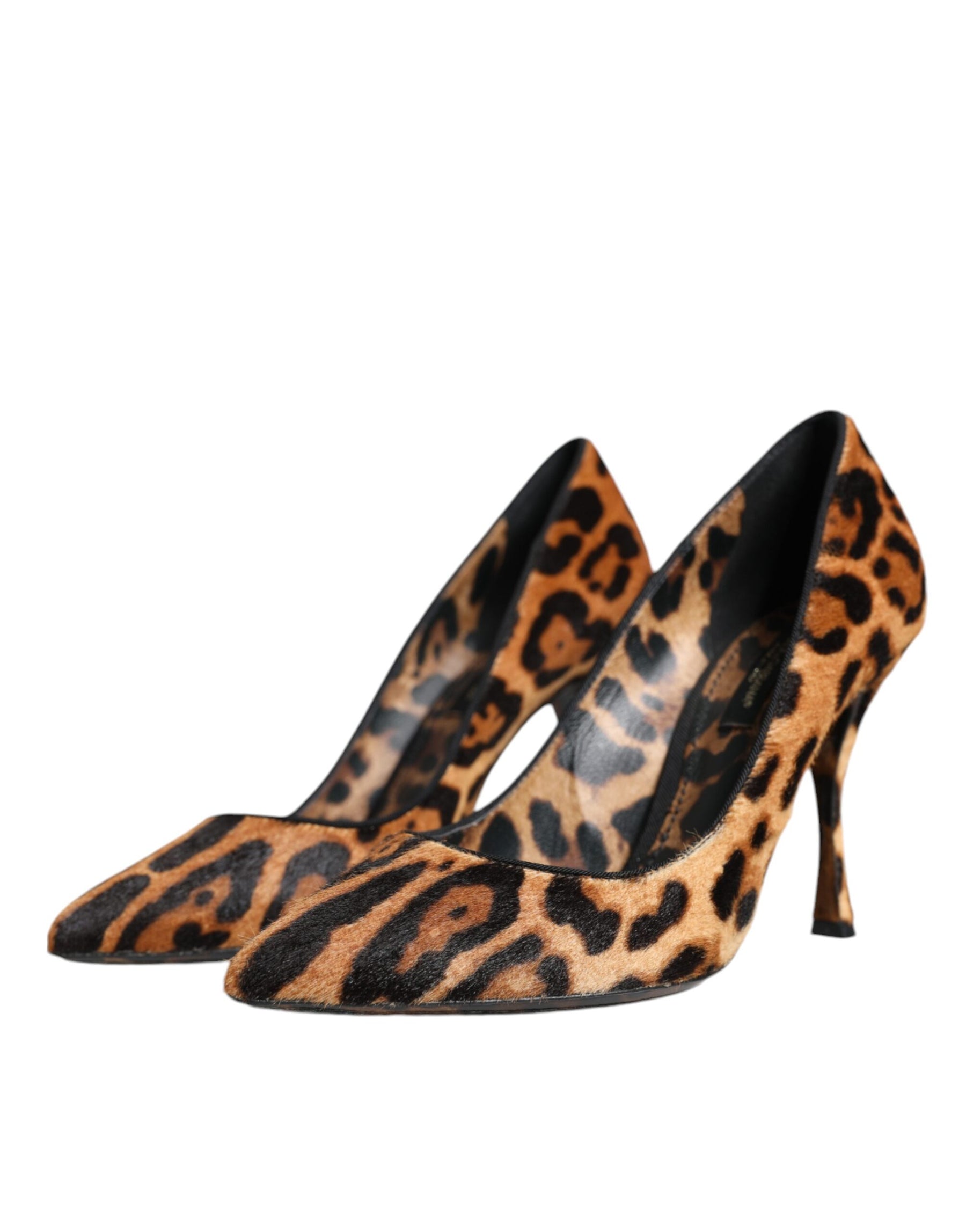 Dolce & Gabbana Brown Leopard Calf Hair Heels Pumps Shoes | Regal Royce