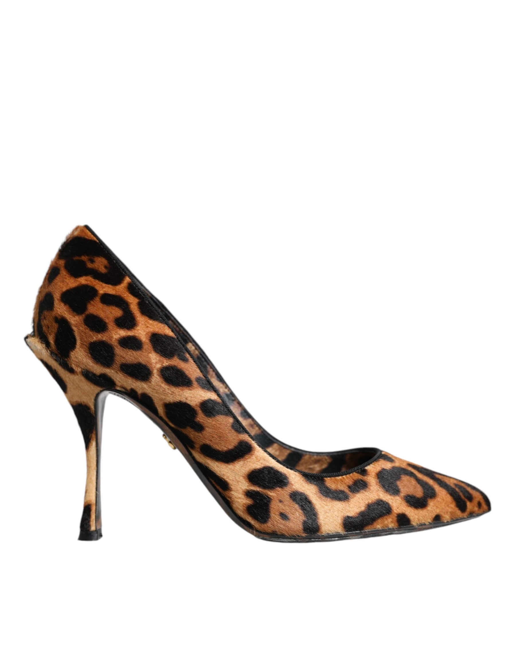 Dolce & Gabbana Brown Leopard Calf Hair Heels Pumps Shoes | Regal Royce
