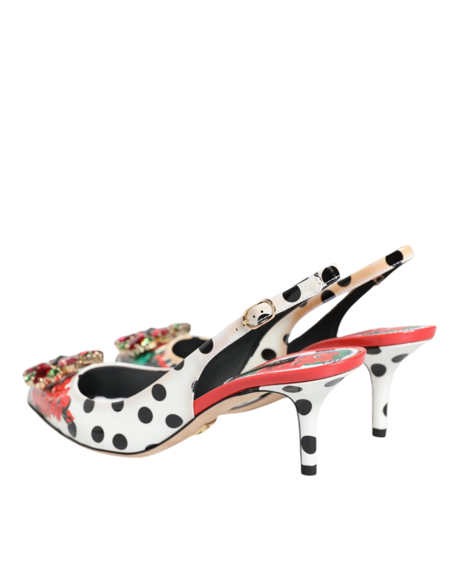 Dolce & Gabbana Multicolor Crystal Heels Slingback Shoes | Regal Royce