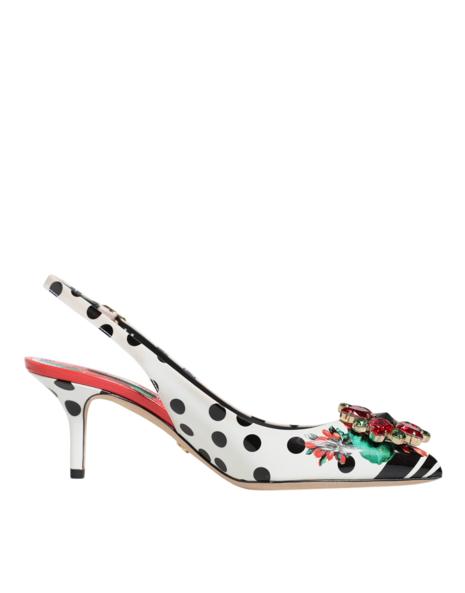Dolce & Gabbana Multicolor Crystal Heels Slingback Shoes | Regal Royce