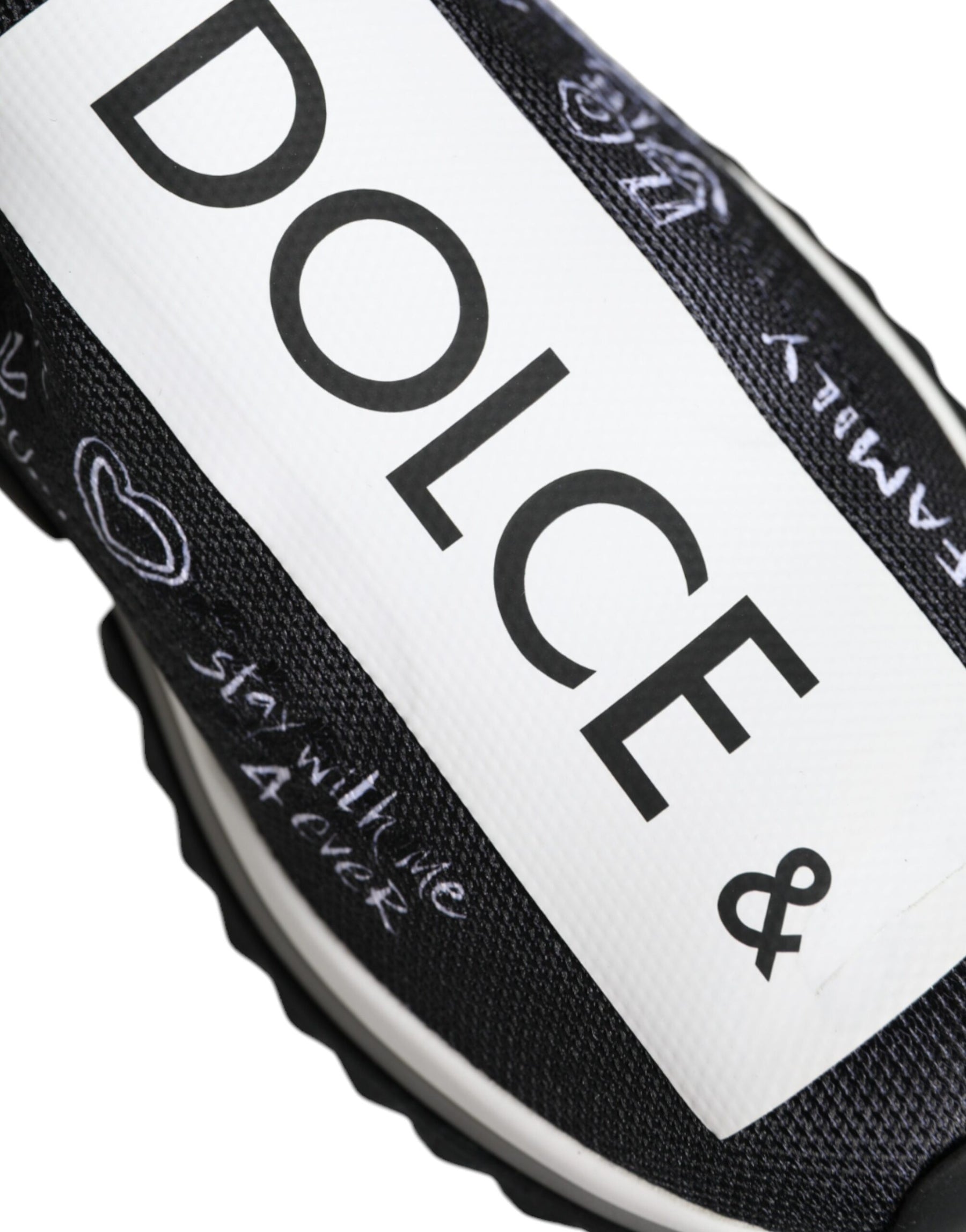 Dolce & Gabbana Black White Sorrento Low Top Sneakers Shoes | Regal Royce