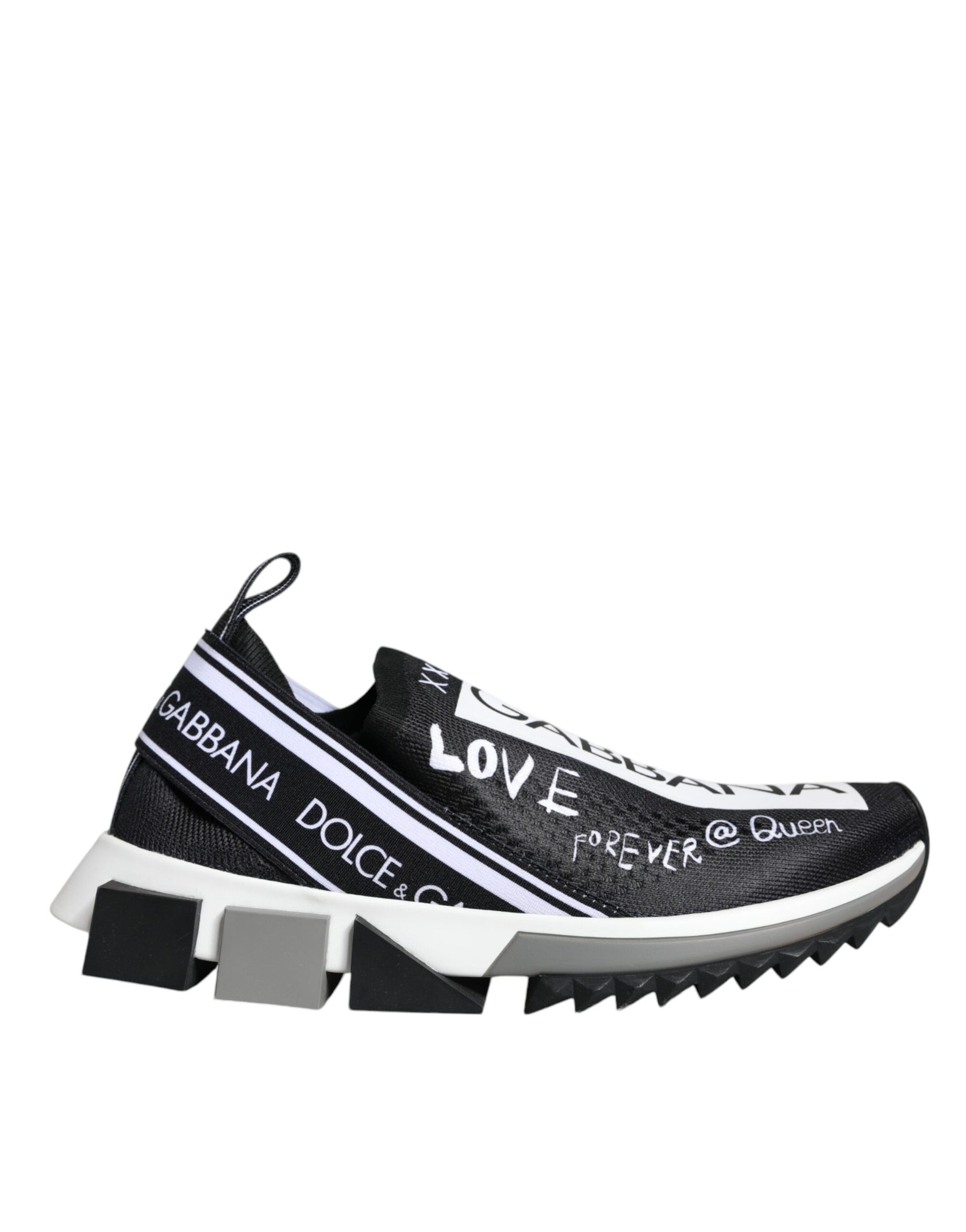 Dolce & Gabbana Black White Sorrento Low Top Sneakers Shoes | Regal Royce