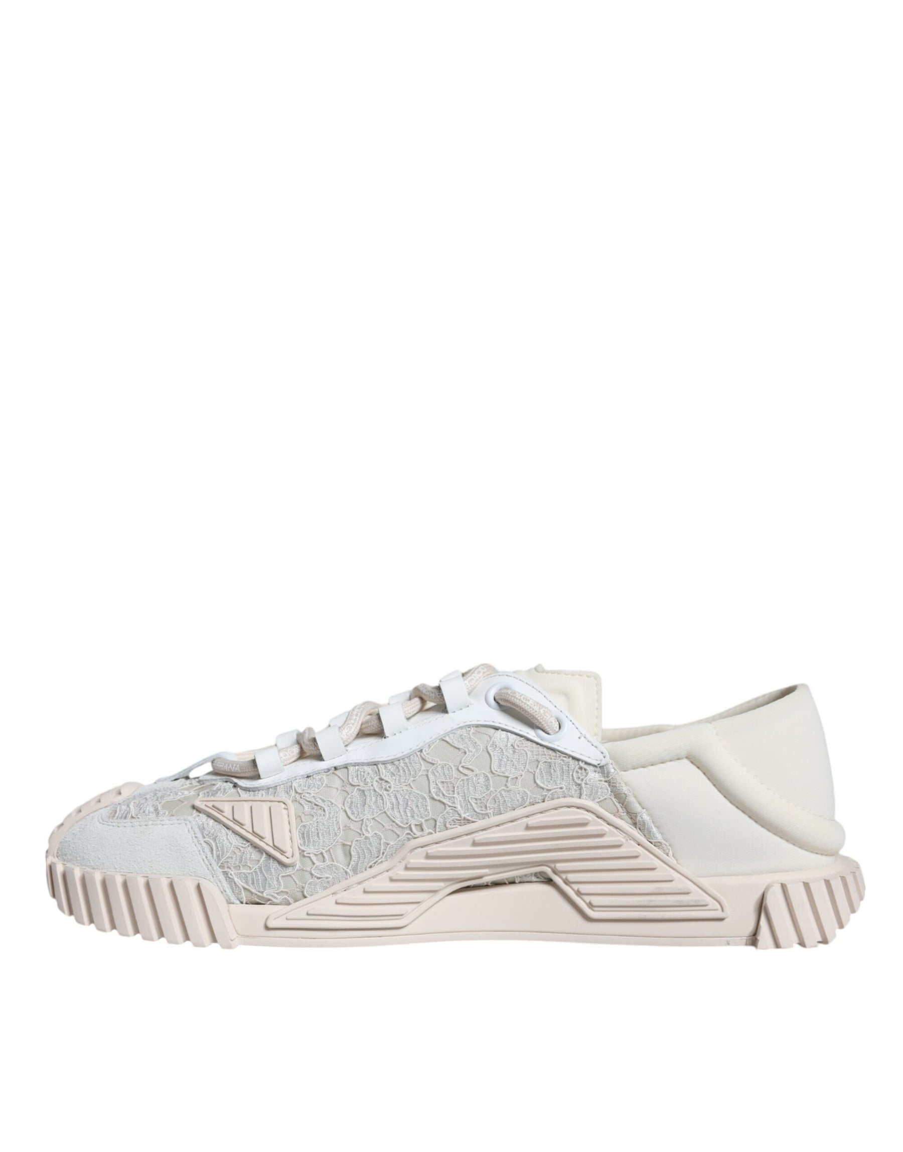 Dolce & Gabbana White Lace NS1 Low Top Sneaker Sports Shoes | Regal Royce