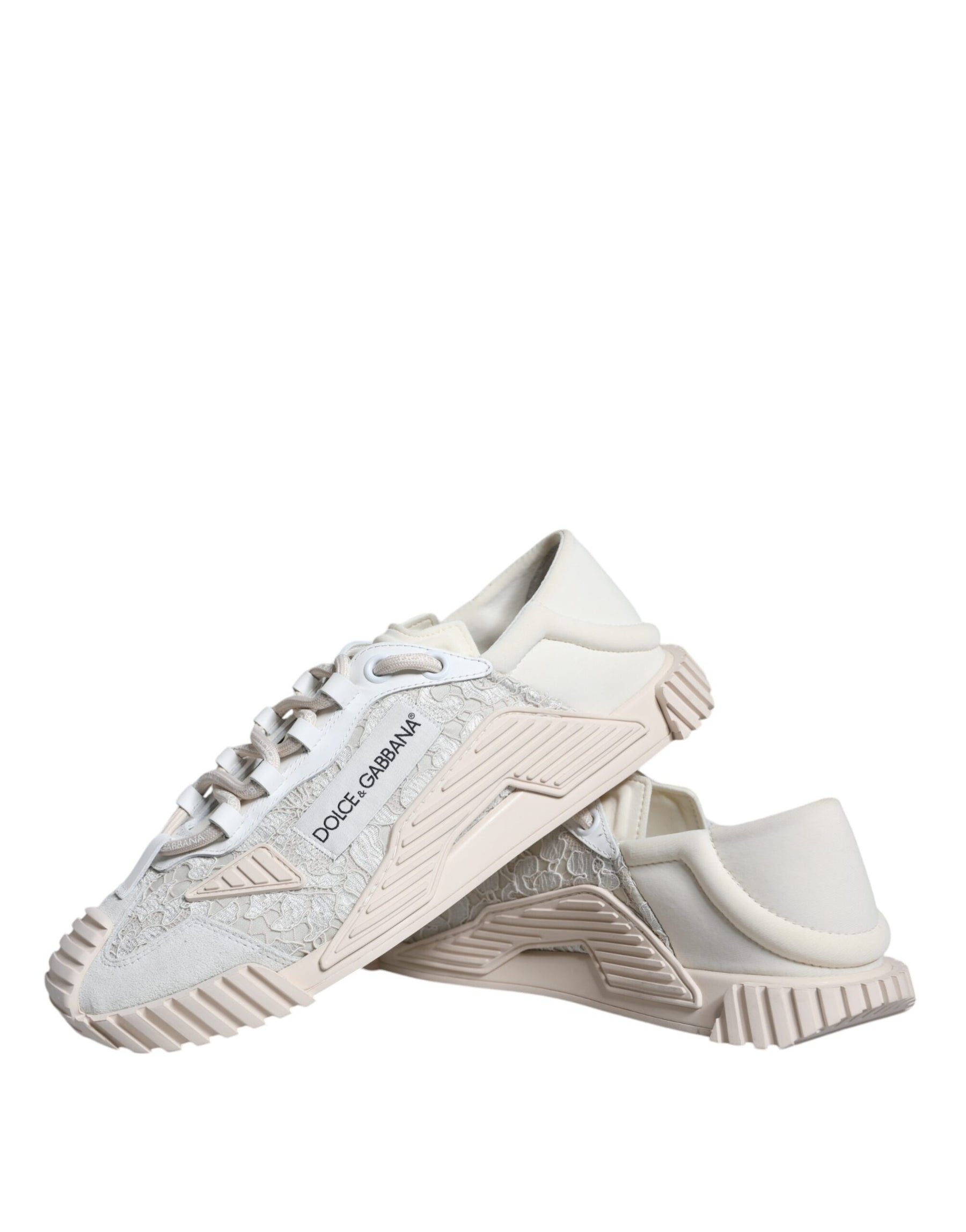 Dolce & Gabbana White Lace NS1 Low Top Sneaker Sports Shoes | Regal Royce