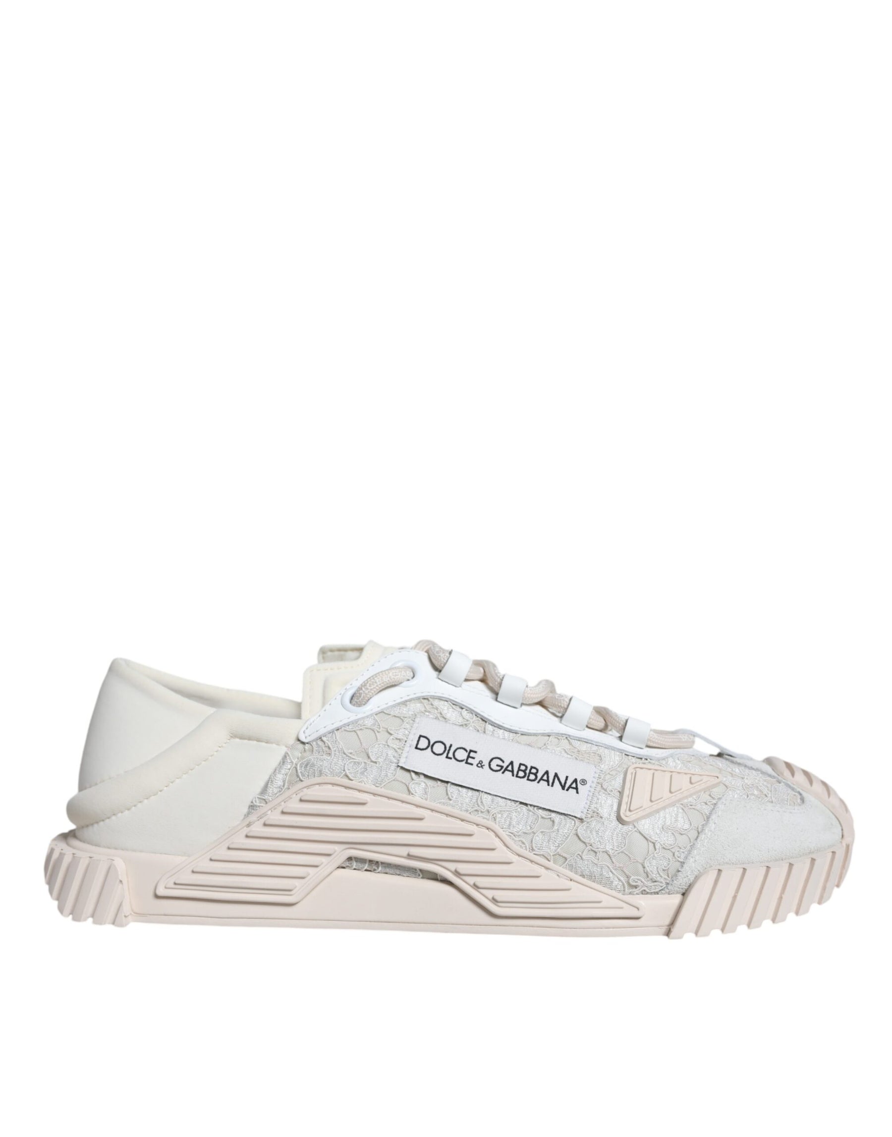 Dolce & Gabbana White Lace NS1 Low Top Sneaker Sports Shoes | Regal Royce
